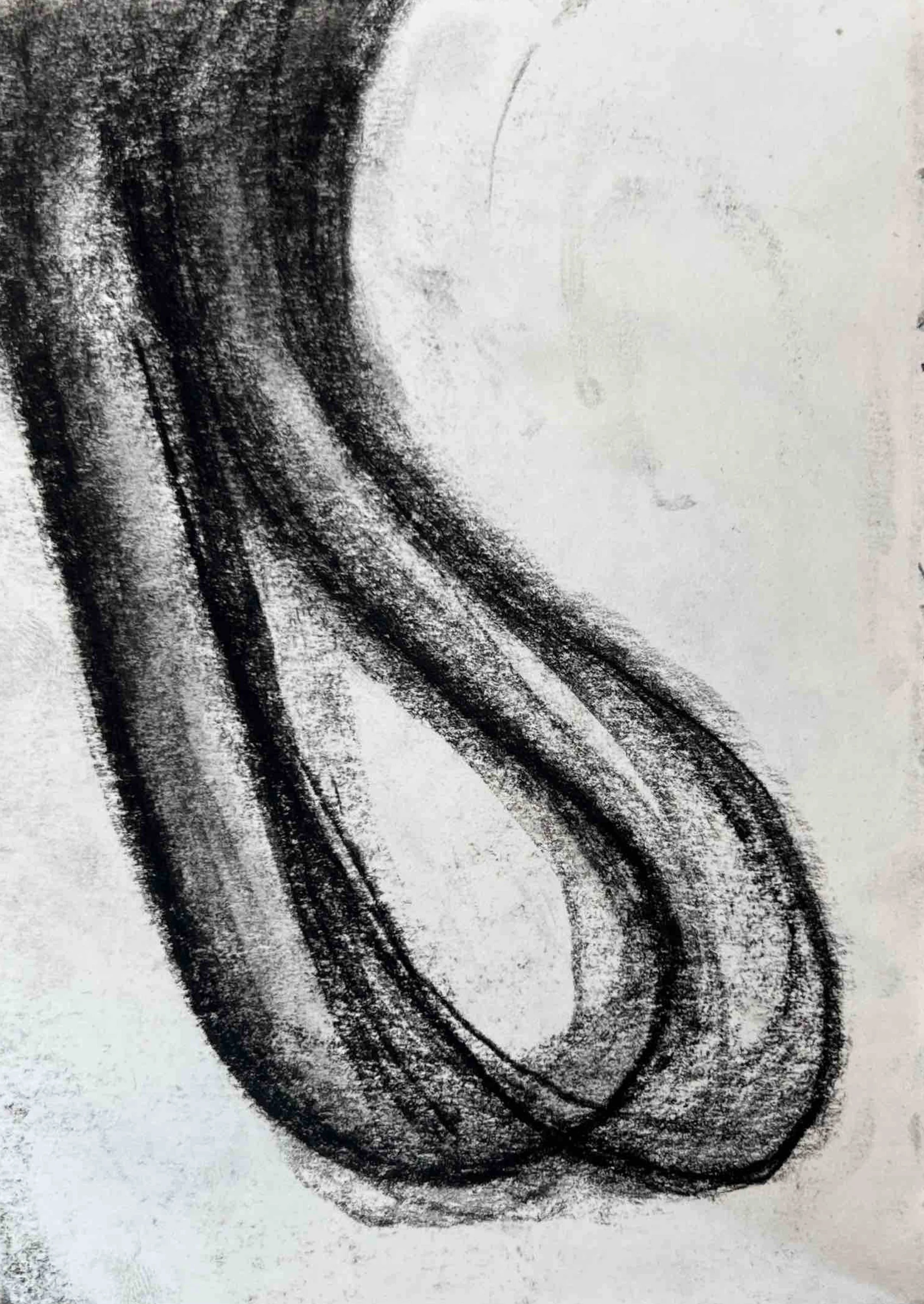 'Untitled' - sketchbook series, charcoal on paper, 12 x 17 cm, 2025