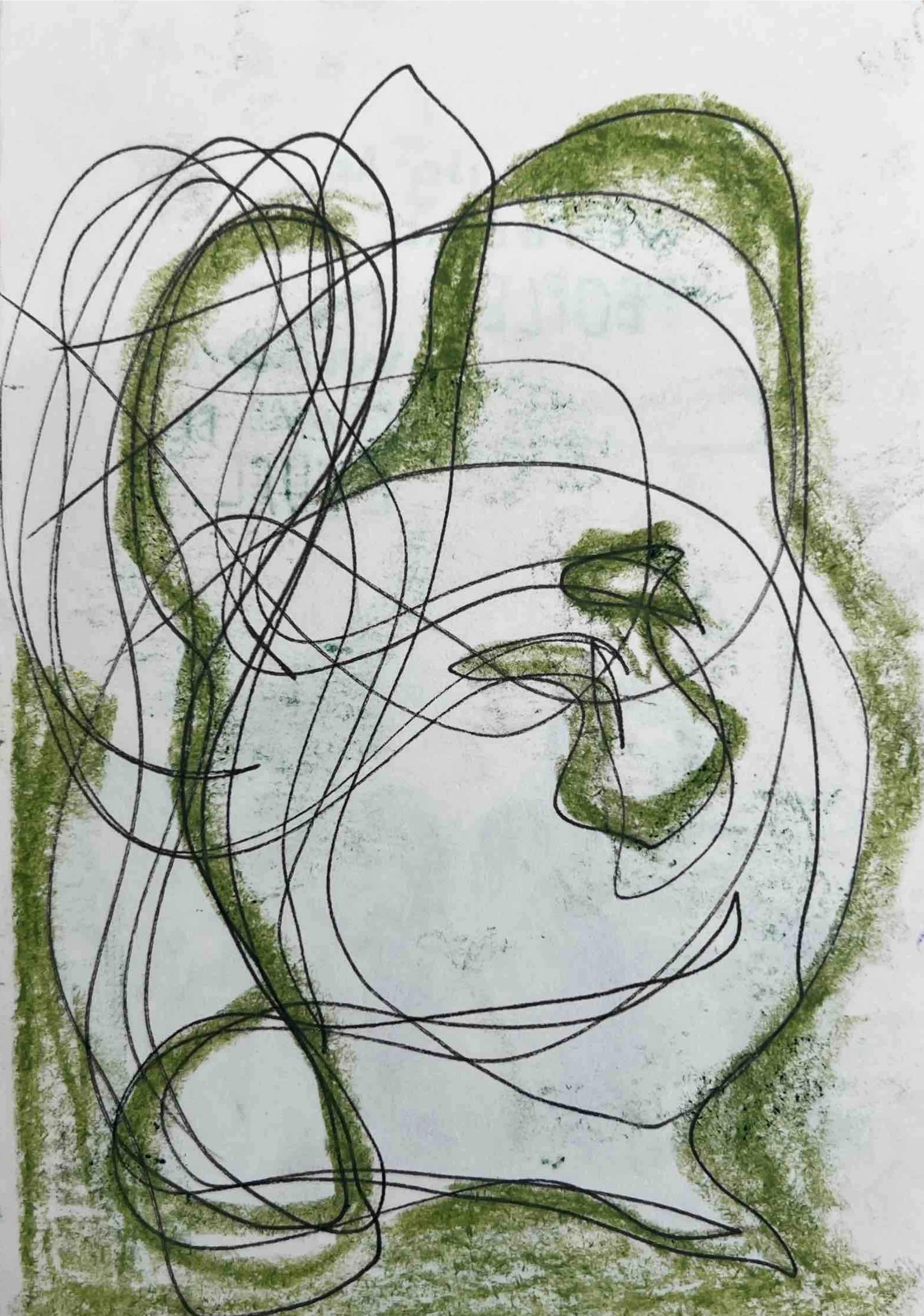 'Untitled XV' - sketchbook series, charcoal on paper, 12 x 17 cm, 2025