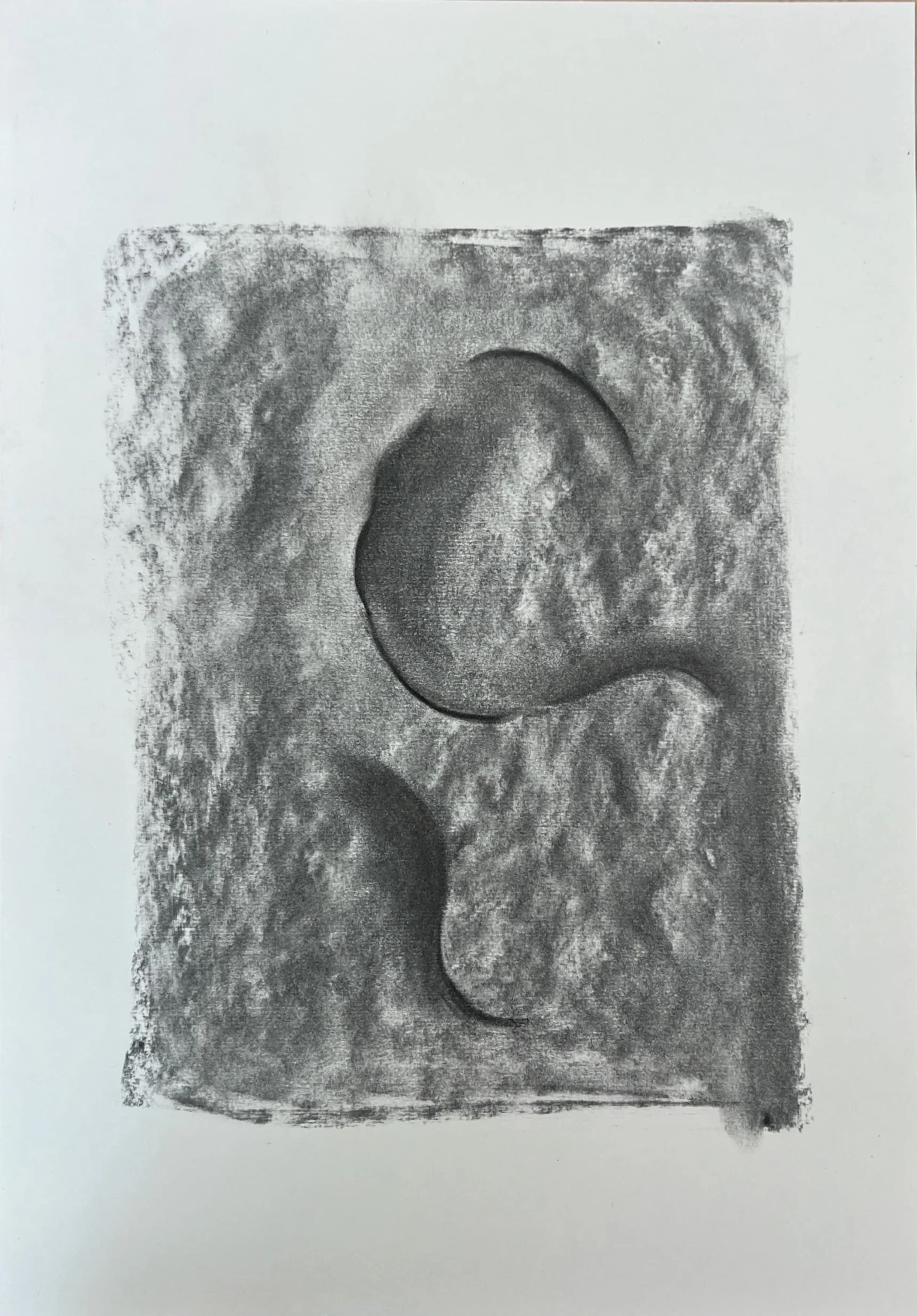 'Ying Yang' charcoal on paper, 29.7 x 42 cm, 2025