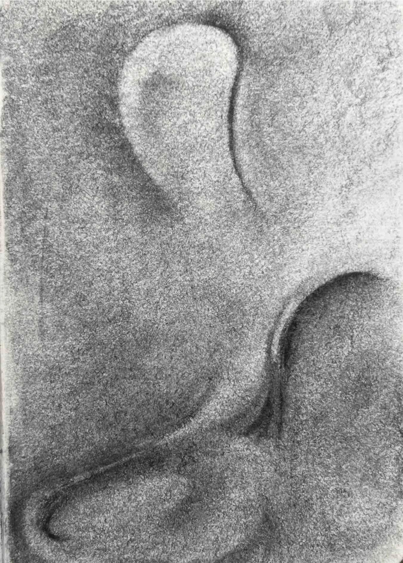 'Untitled X' - sketchbook series, charcoal on paper, 12 x 17 cm, 2025