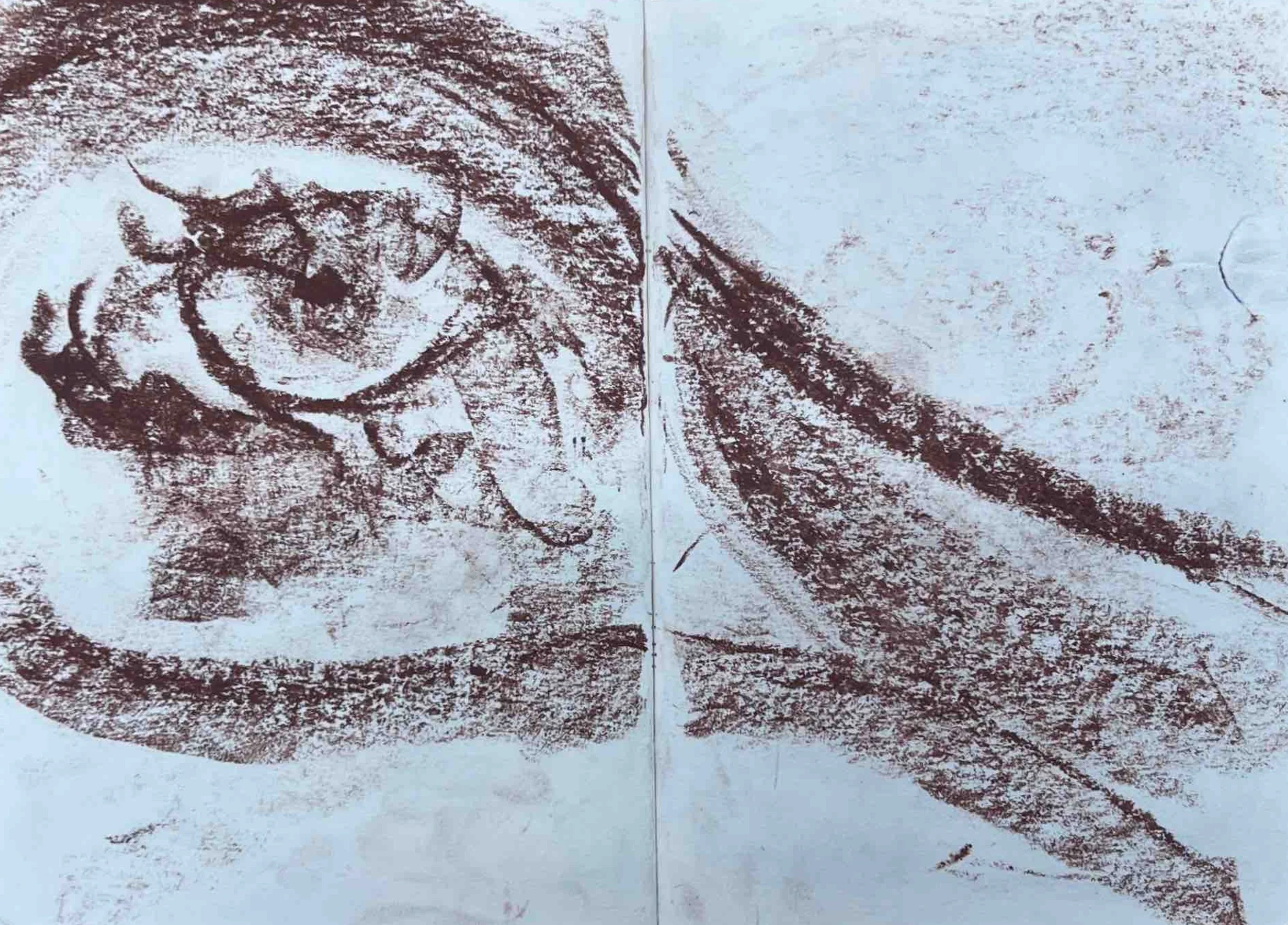 'Untitled XVI' - sketchbook series, charcoal on paper, 24 x 17 cm, 2025