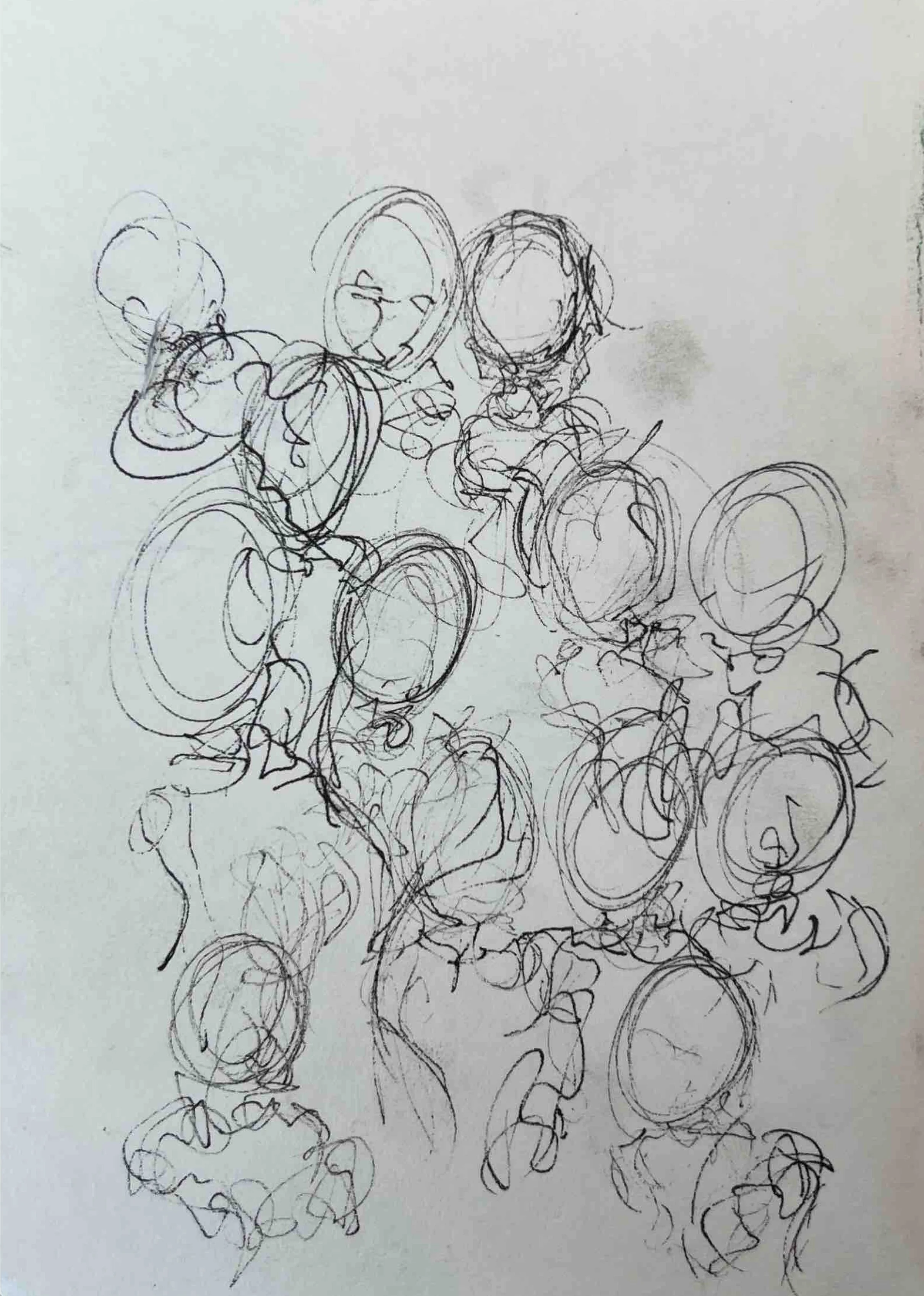 'Untitled VII' - sketchbook series, charcoal on paper, 12 x 17 cm, 2025