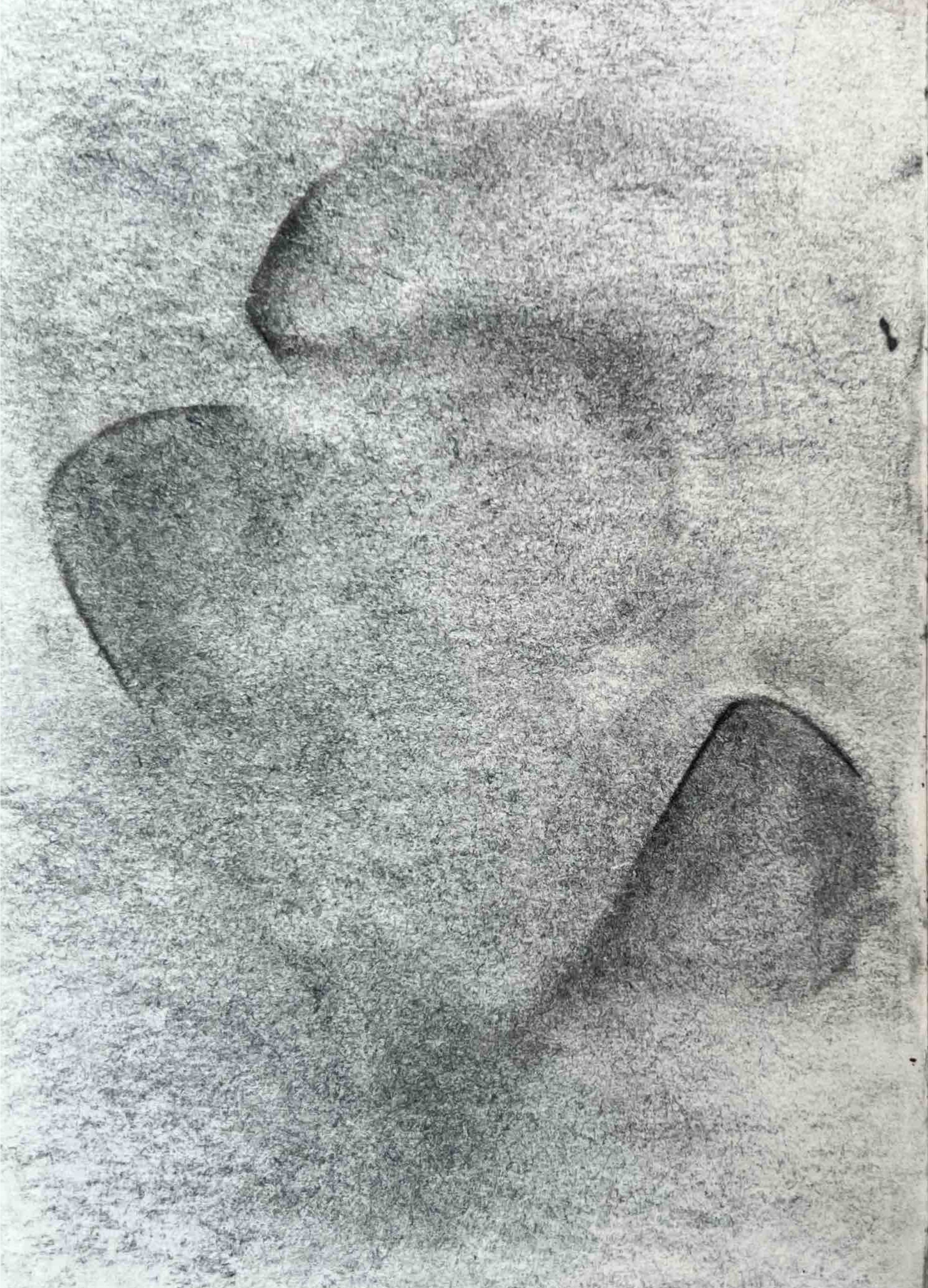 'Untitled XX' - sketchbook series, charcoal on paper, 12 x 17 cm, 2025