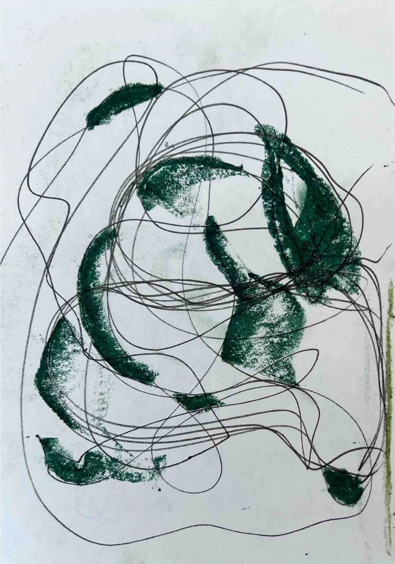 'Untitled VIII' - sketchbook series, charcoal on paper, 12 x 17 cm, 2025