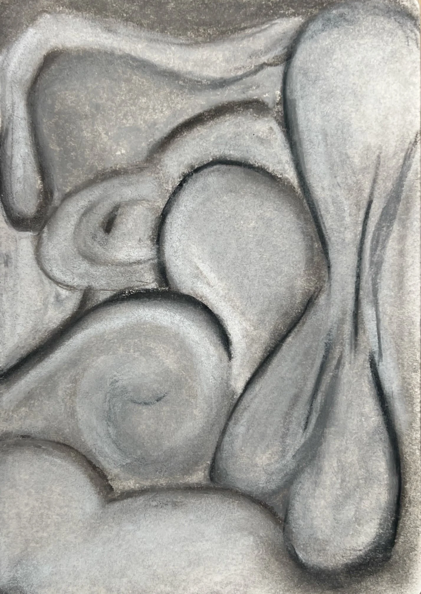 'Untitled II' - sketchbook series, charcoal on paper, 12 x 17 cm, 2025