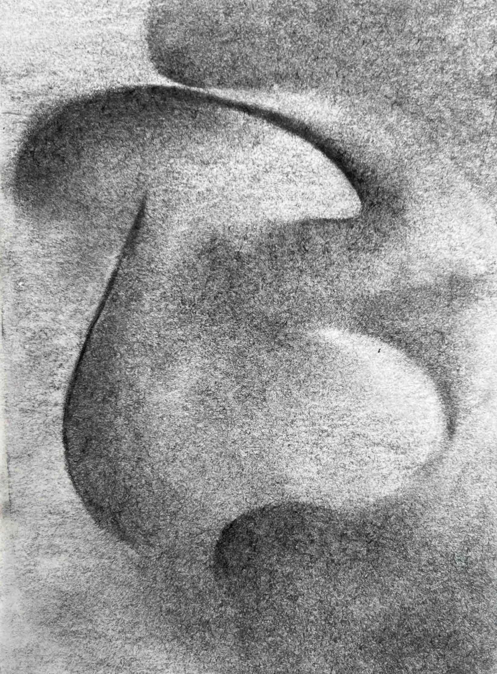 'Untitled XIII' - sketchbook series, charcoal on paper, 12 x 17 cm, 2025