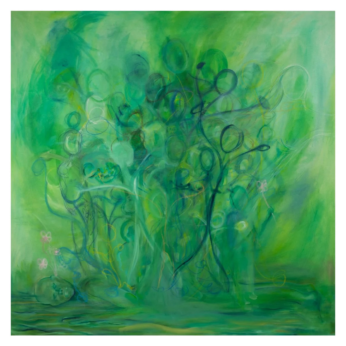 'Cradle-to-grave' 
oil on canvas 
188 x 188 cm 
2024-25