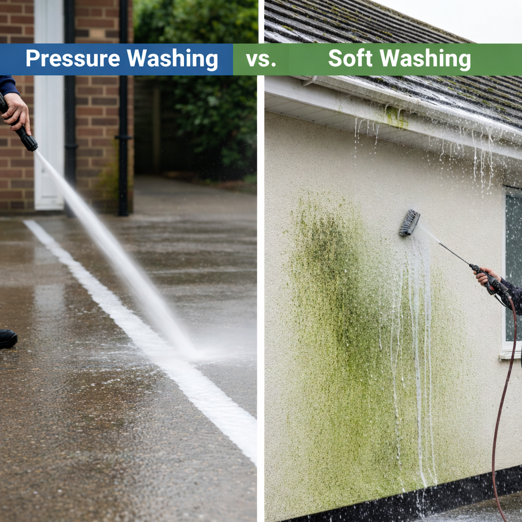 Pressure Washing vs Soft Washing: Which Exterior House Cleaning Method Is Right for You?
