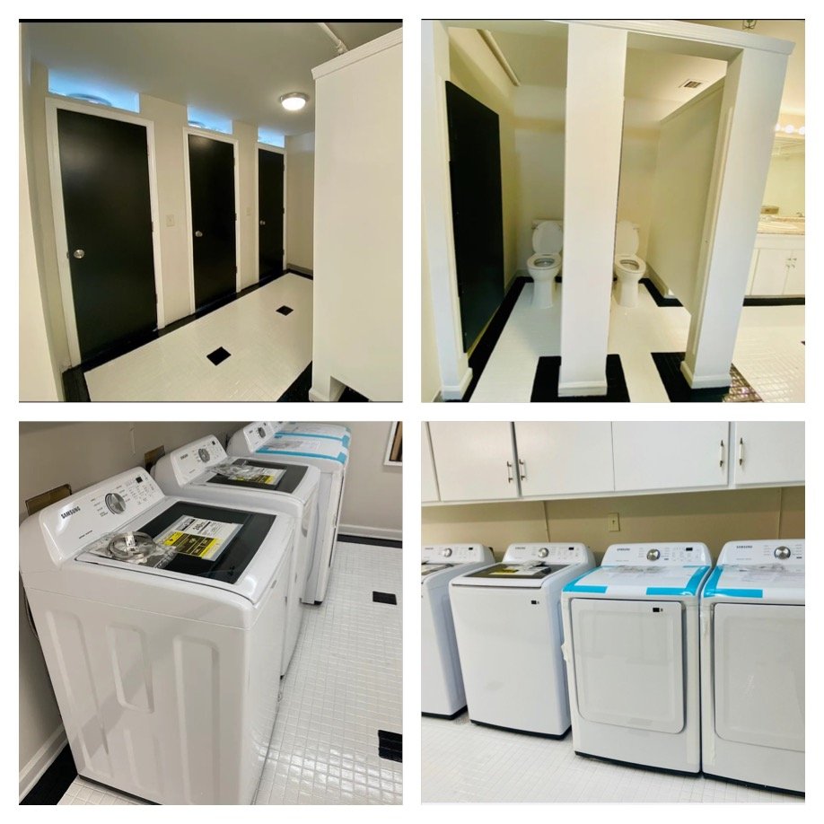 Communal laundry room
