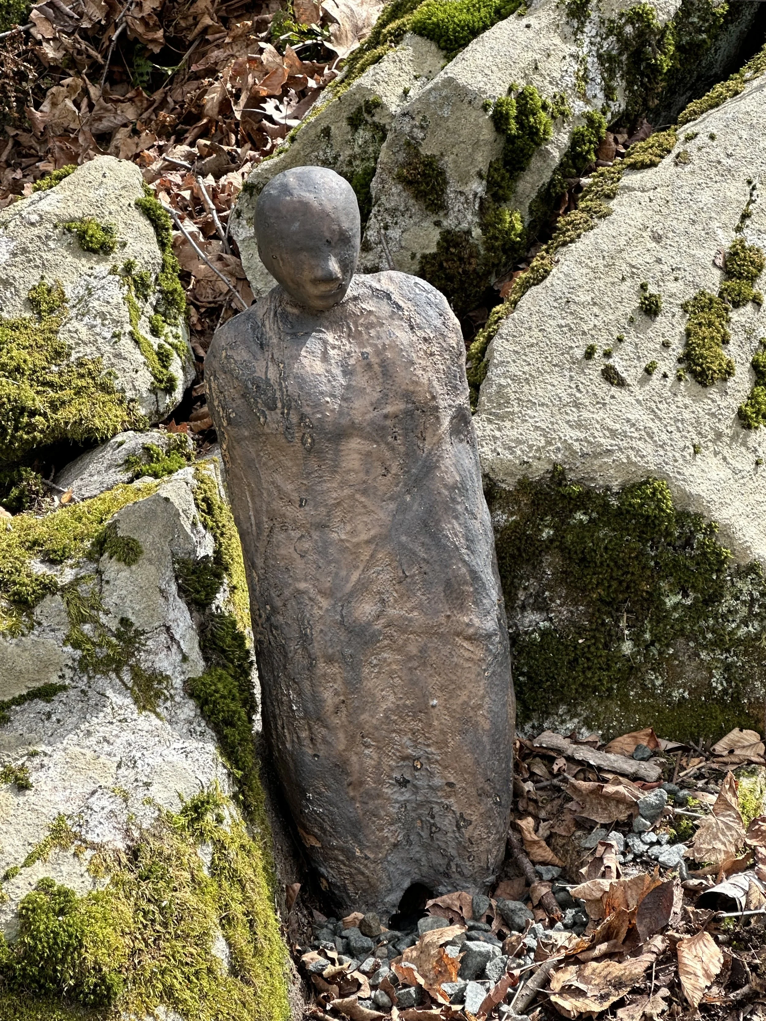 Ada Pilar Cruz, Standing figure - loner, wood-fired stoneware, 26" x 8" x 6"