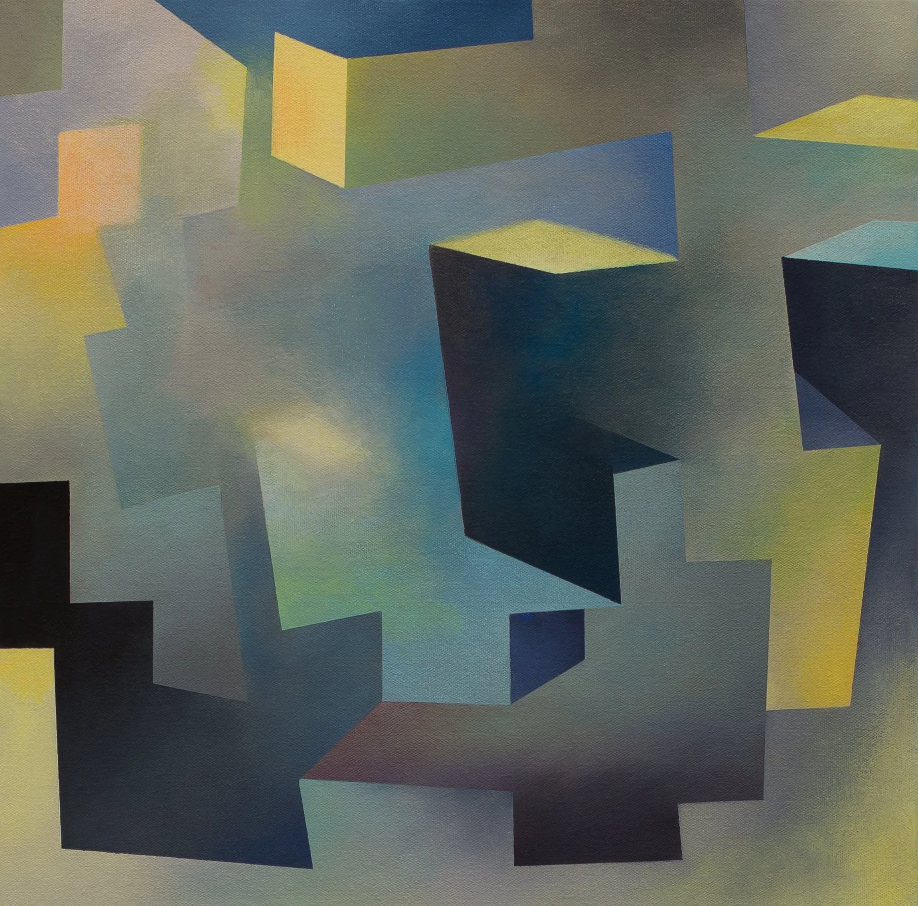 Ann Provan, Breakthrough, 2020, acrylic on canvas, 18" x 18"