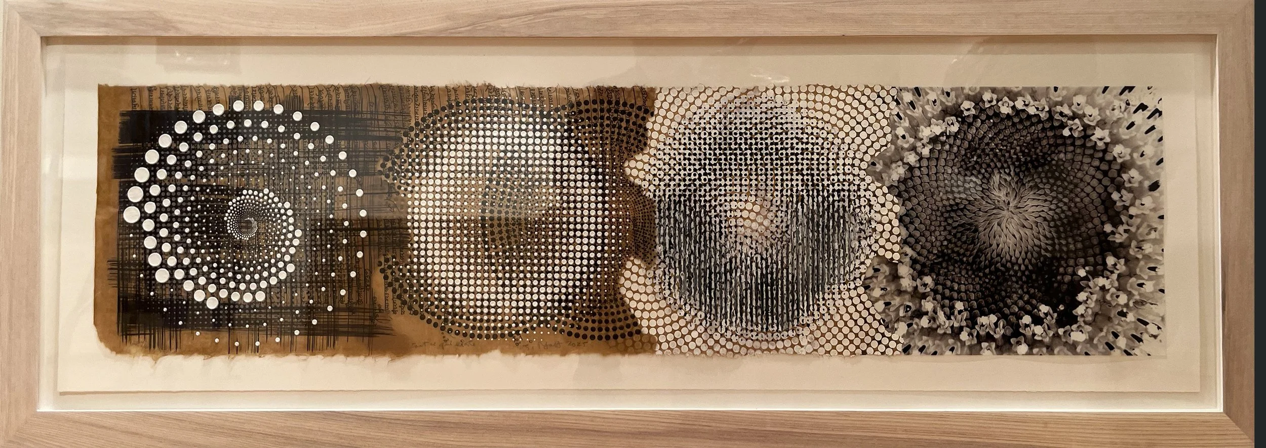 Judy Pfaff, The Double, 2026, colored etching with encaustic on paper, 71 ¾”  x 31 ¾”