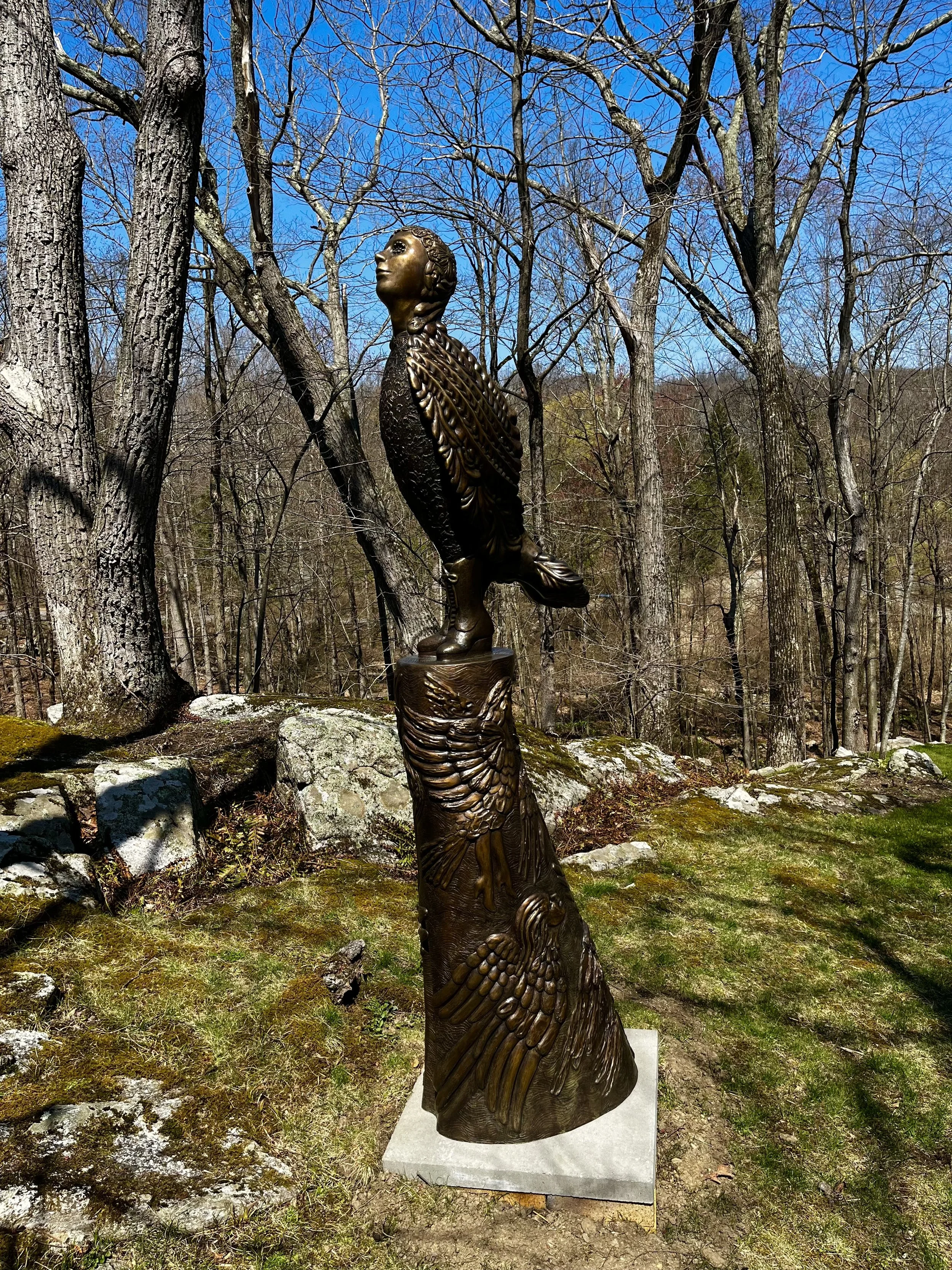 Leslie Fry, Arise, 2022, cast bronze, 82" x 24" x 16"