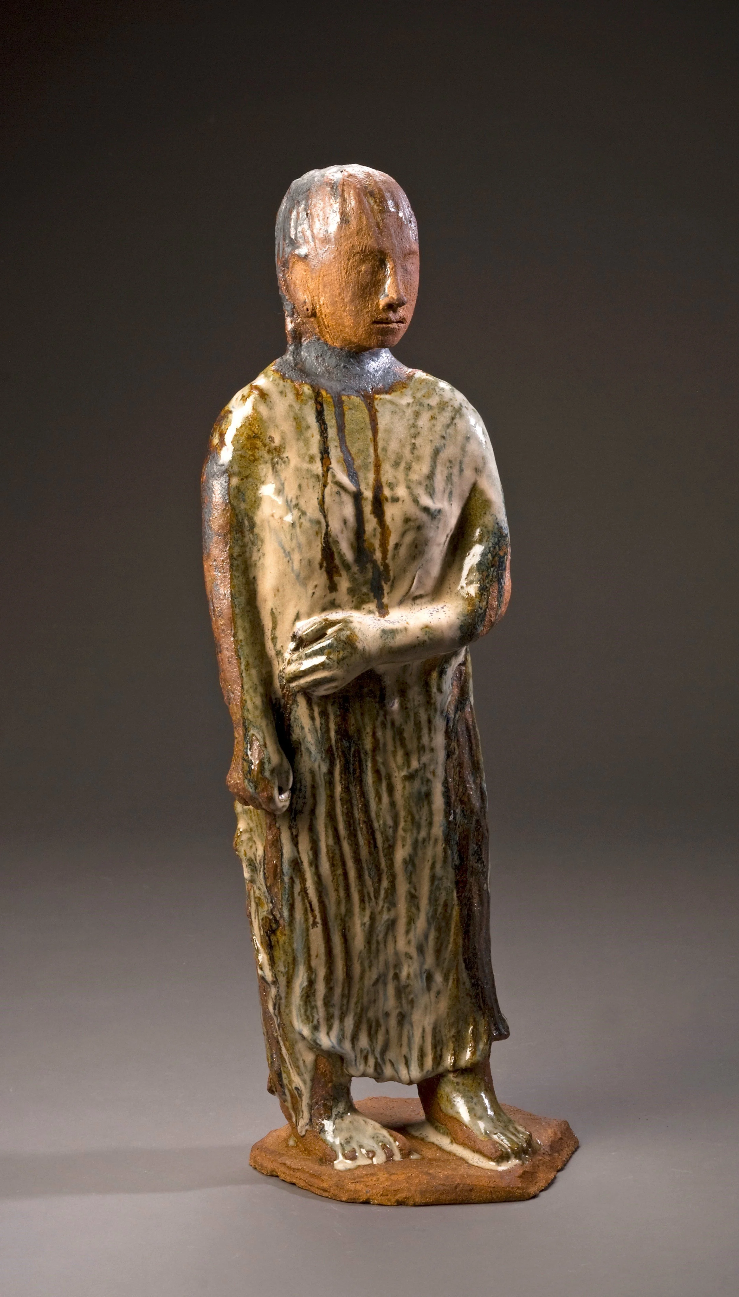 Ada Cruz, Standing Figure, stoneware, 19” x 8” x 7”