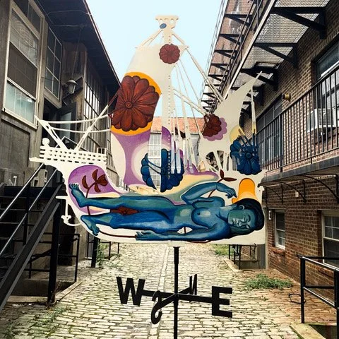 Garry Nichols, Ship of Fools Weathervane, oil on wood (back), metal base, 45” x 44” x ½”