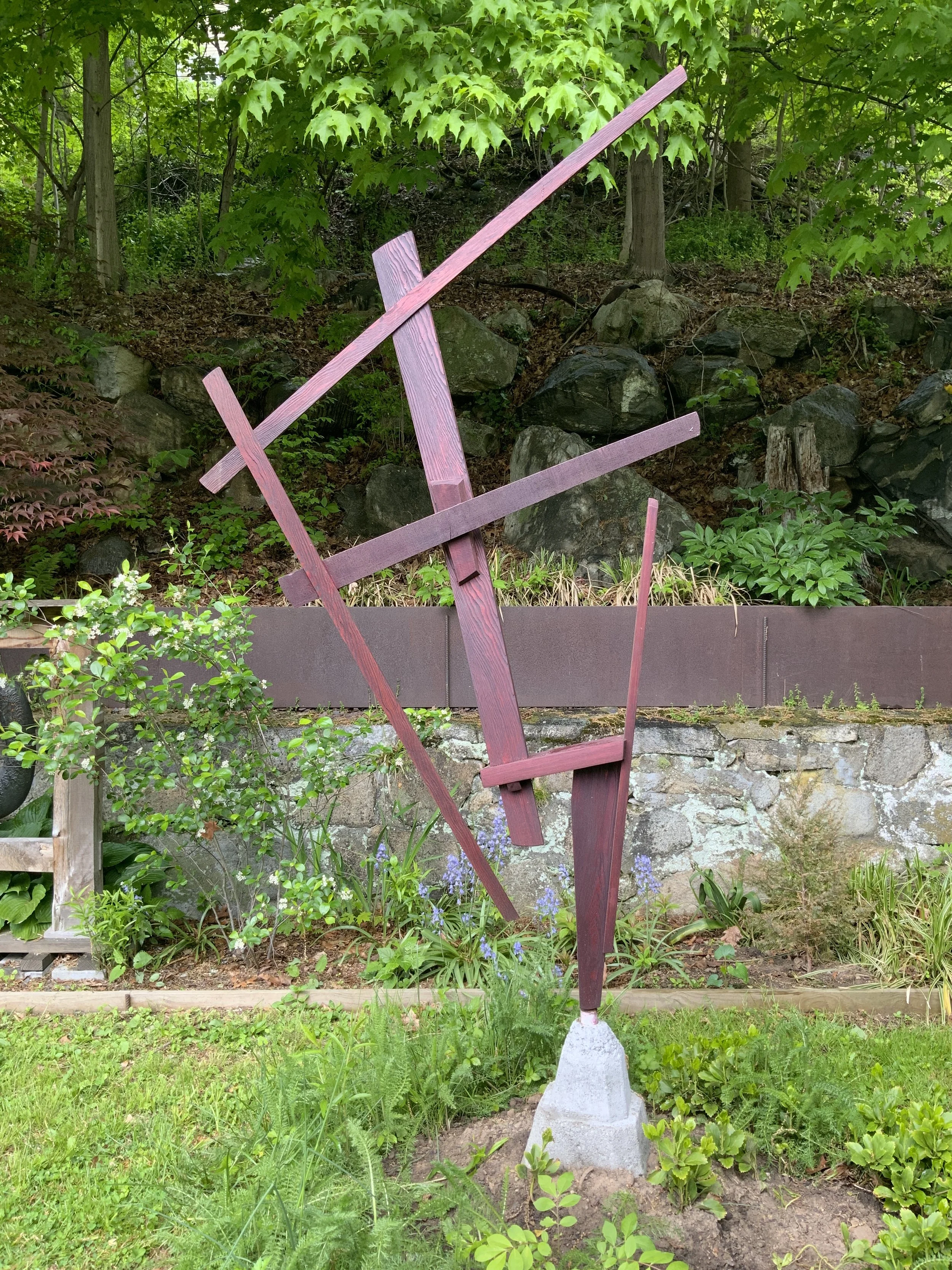 Kurt Steger, Samurai, 2026, wood, pigment, 74” x 44” x 10”
