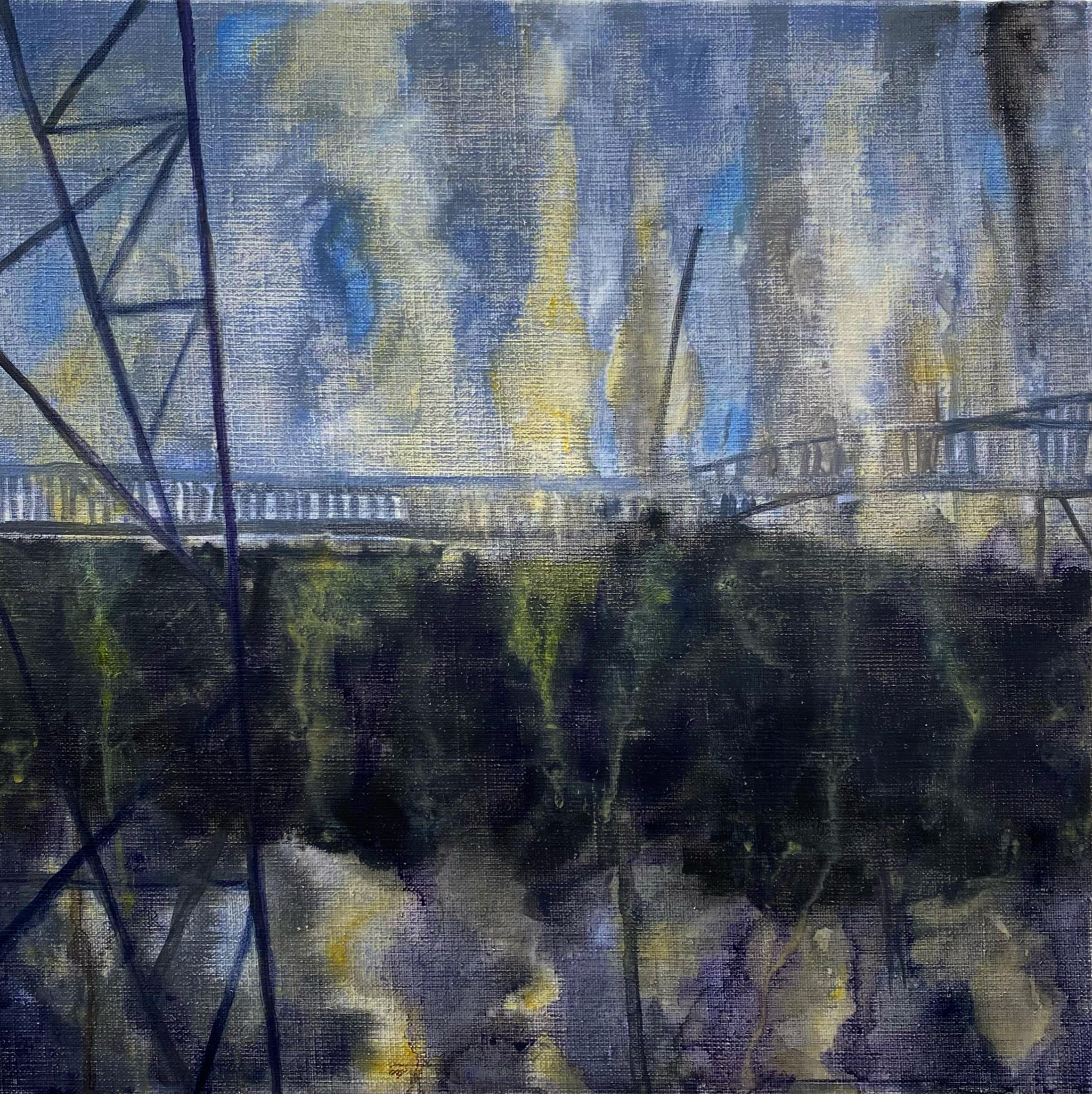 Ann Provan, Dark Travels I, 2023, acrylic on linen, 12” X 12"

