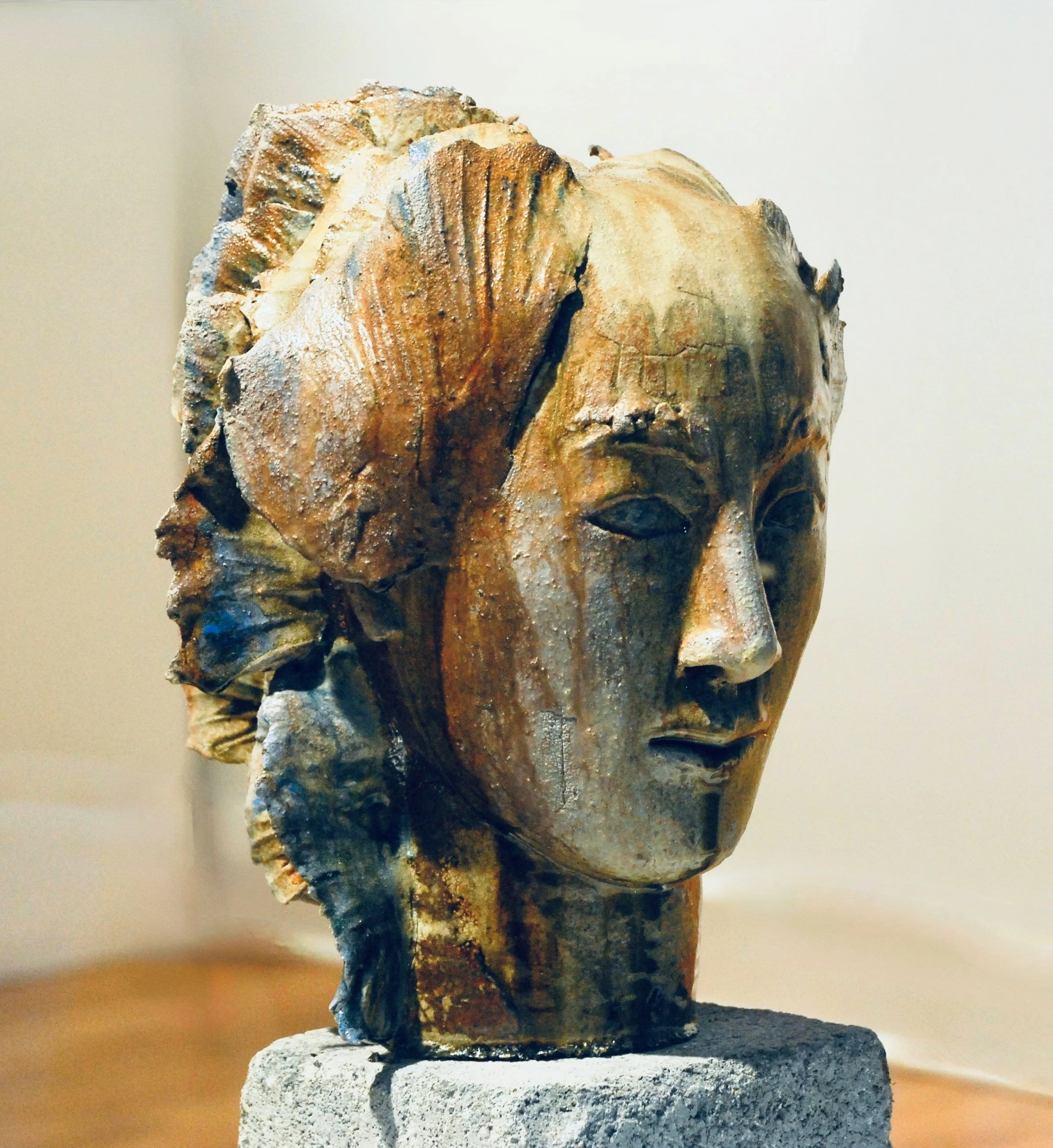 Ada Cruz, Large Head, stoneware, 15” x 11” x 12”