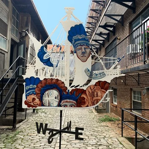 Garry Nichols, Ship of Fools Weathervane, oil on wood, metal base, 45” x 44” x ½”
