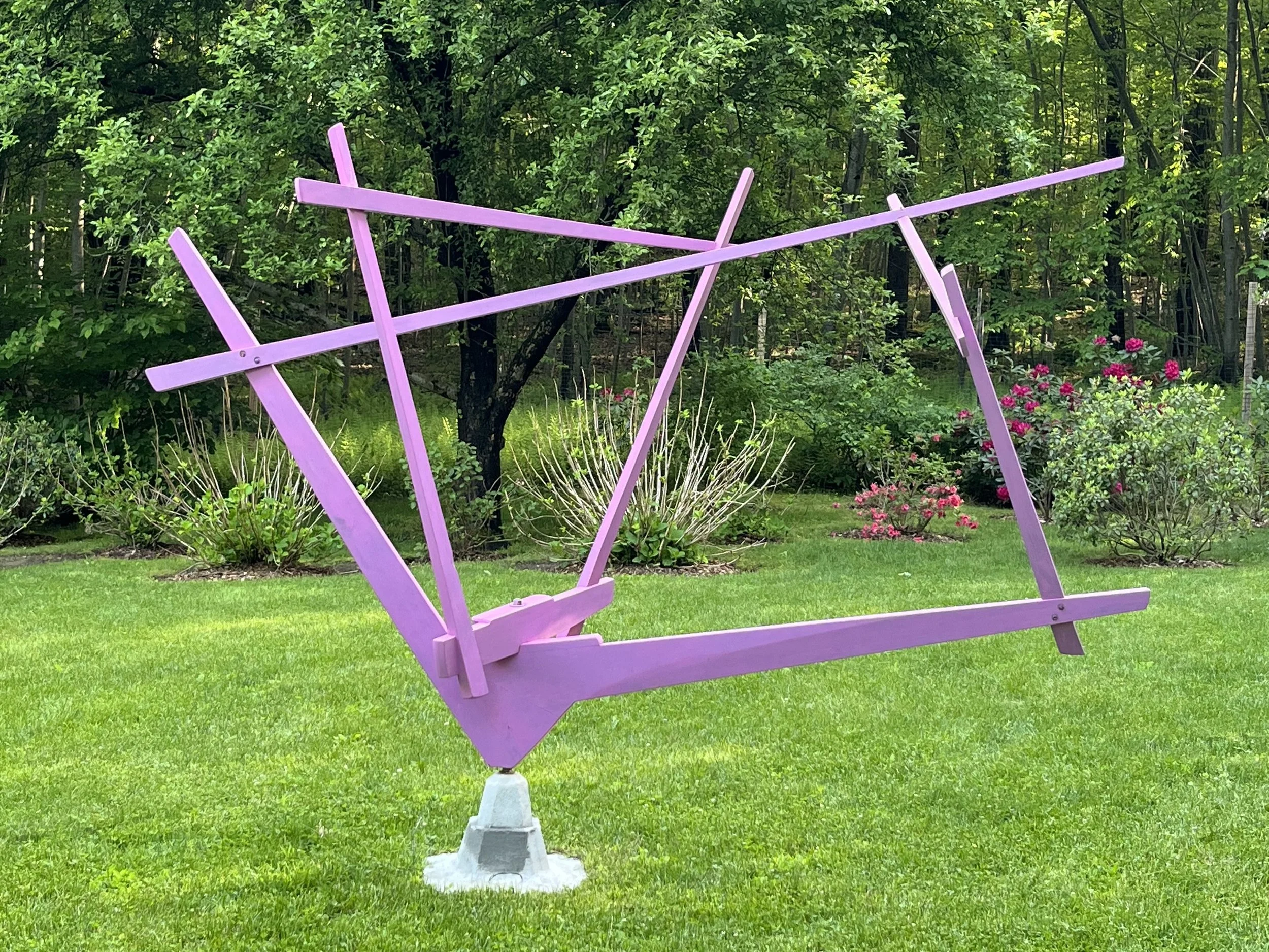Kurt Steger, The Big Pink, 2020, wood pigment, hardware, 74"x108"x43"