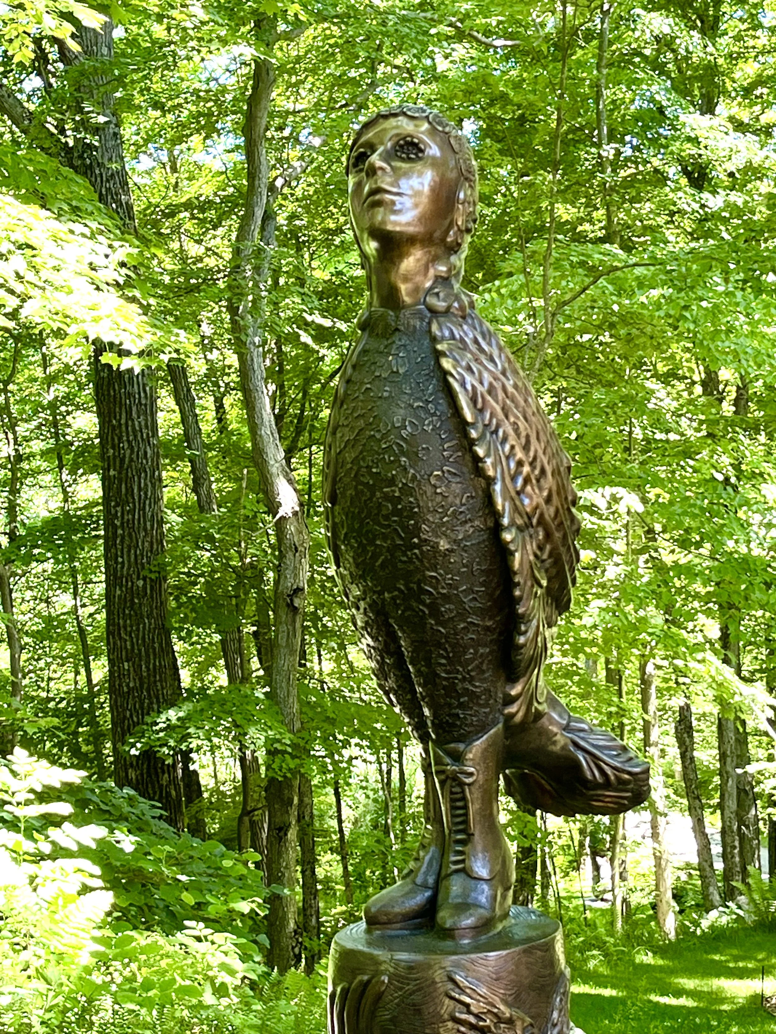 Leslie Fry, Arise (detail), 2022, cast bronze, 82" x 24" x 16"