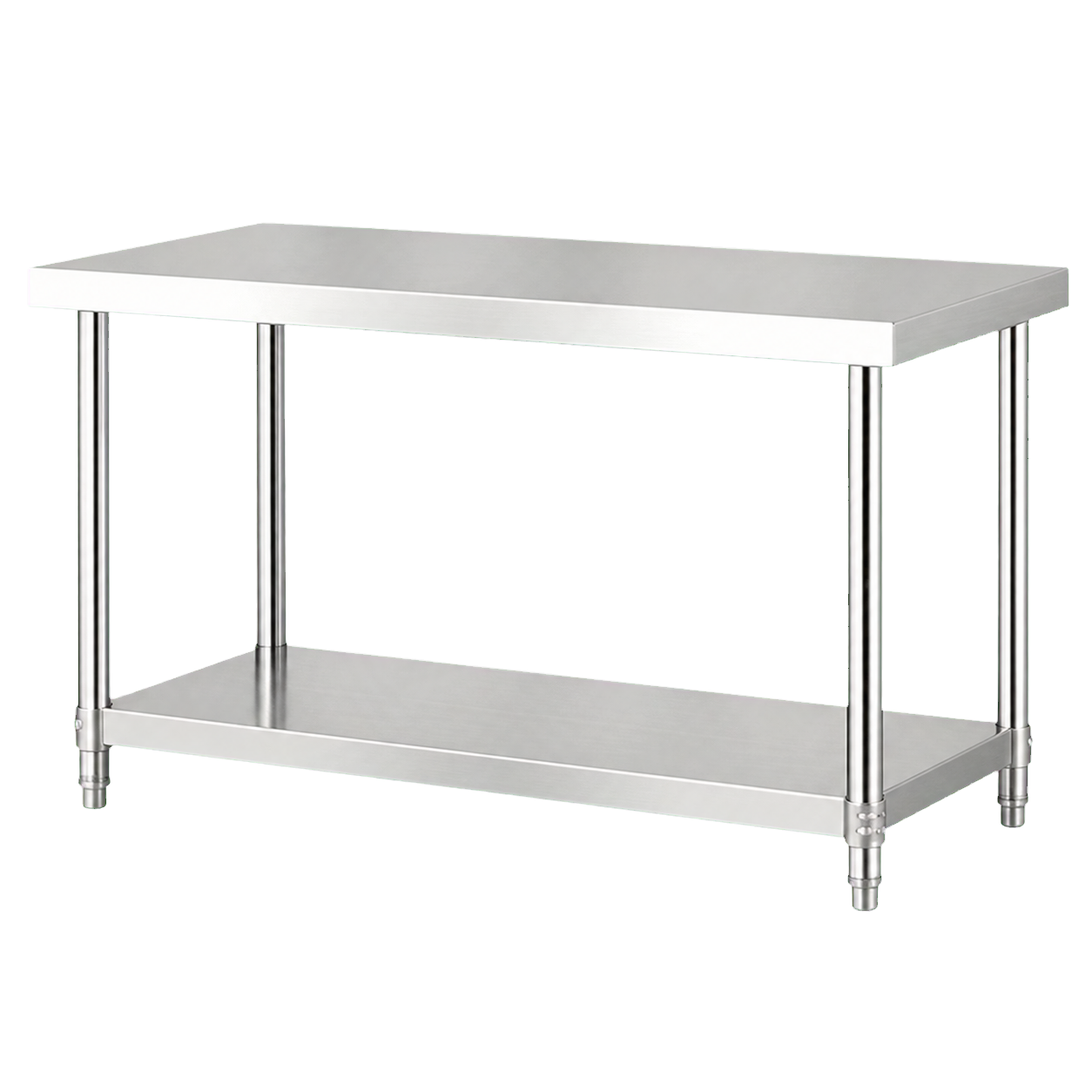 01 — Stainless Steel Worktables — Durable stainless-steel preparation tables for professional kitchens, available in standard and custom sizes.