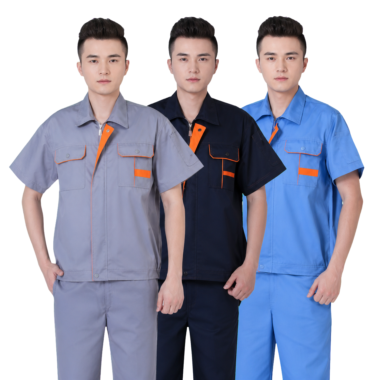 02 — Short-Sleeve Utility Uniforms — Lightweight two-piece uniforms for warm working environments and active service teams.