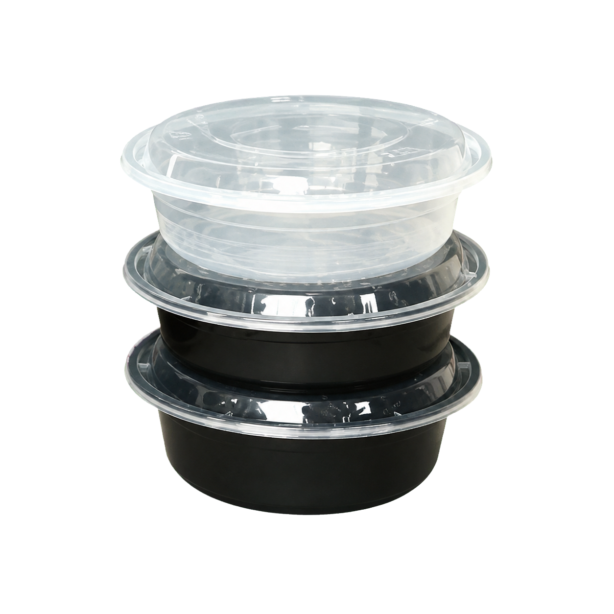 06 — Round PP Food Bowls — Leak-resistant round containers with clear lids for soups, noodles and takeaway dishes.