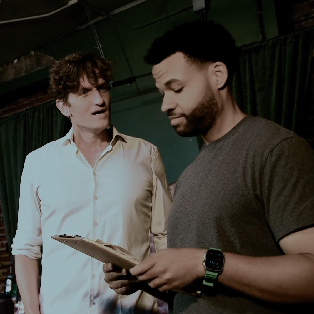 Dan Beckmann as Gene and Jordan Centry as the Night Terrors producer