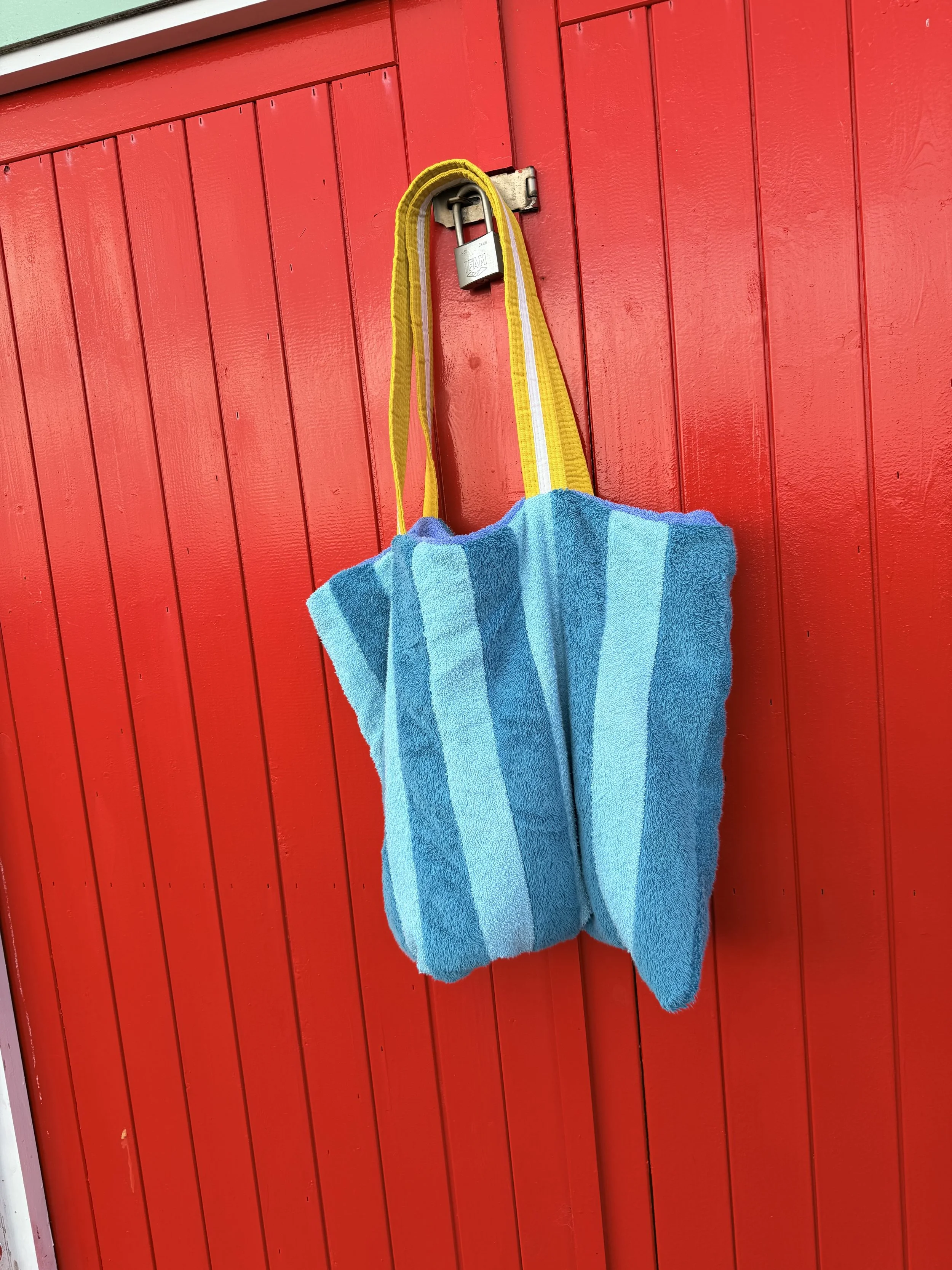 Eco-Chic Multi-Aqua Striped Tote