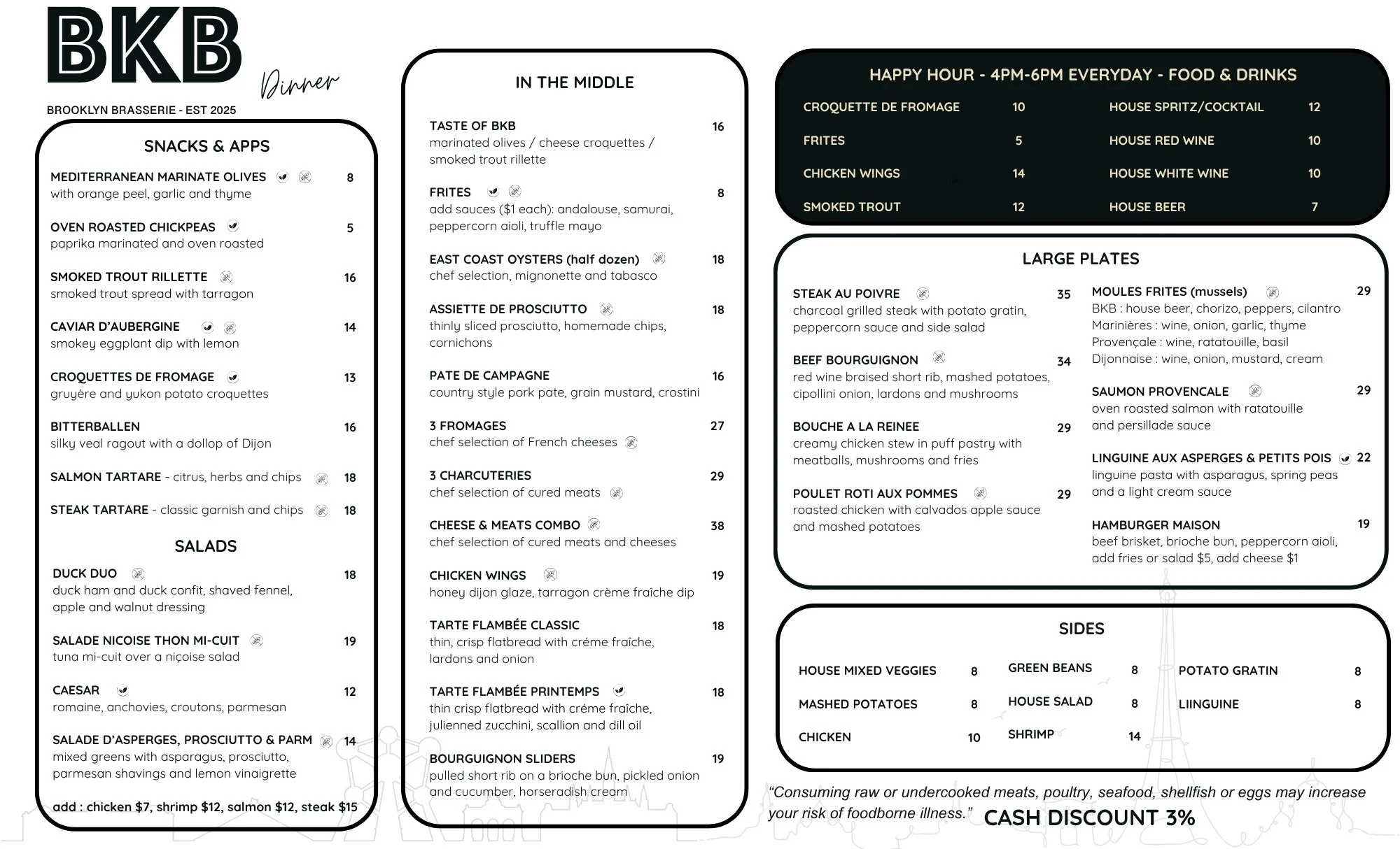 BKB Menu | Belgian Restaurant in Bed-Stuy Brooklyn — BKB