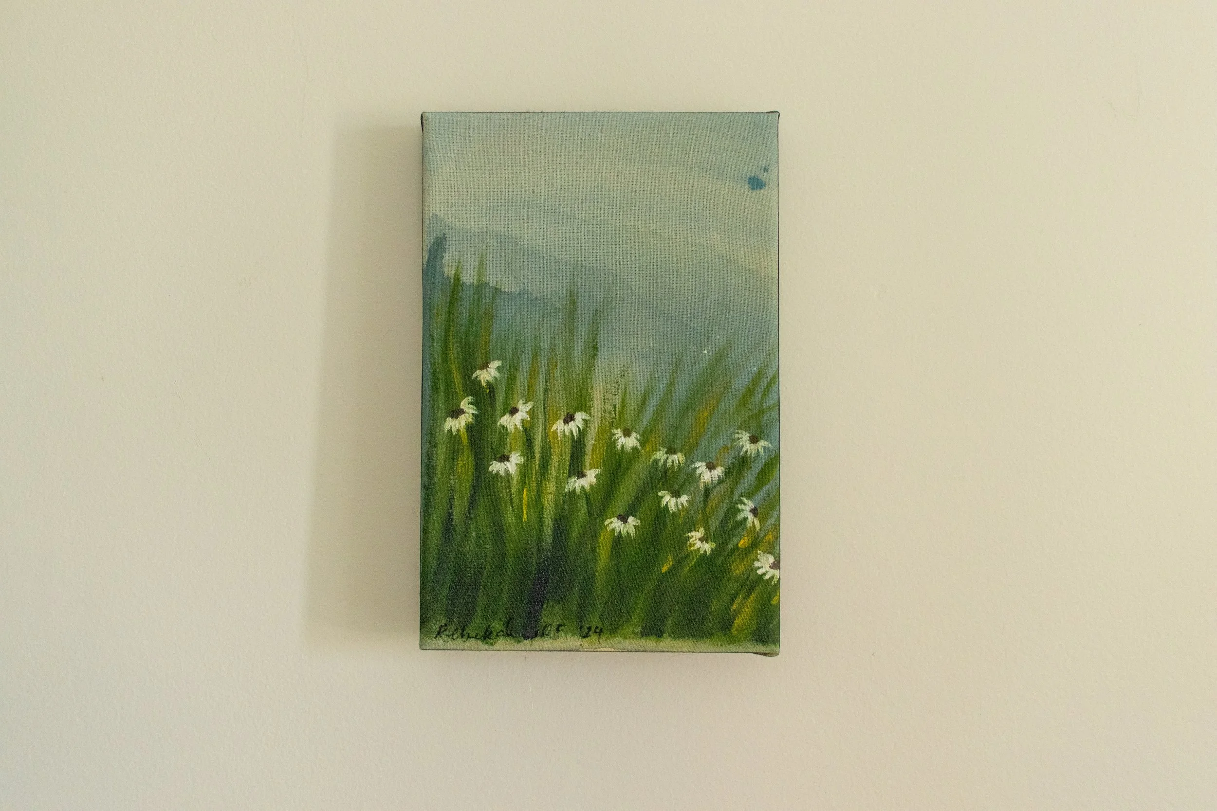 “I Bloom in the Shadows” Water-soluble oil paint, acrylic, and oil pastel on stretched cotton