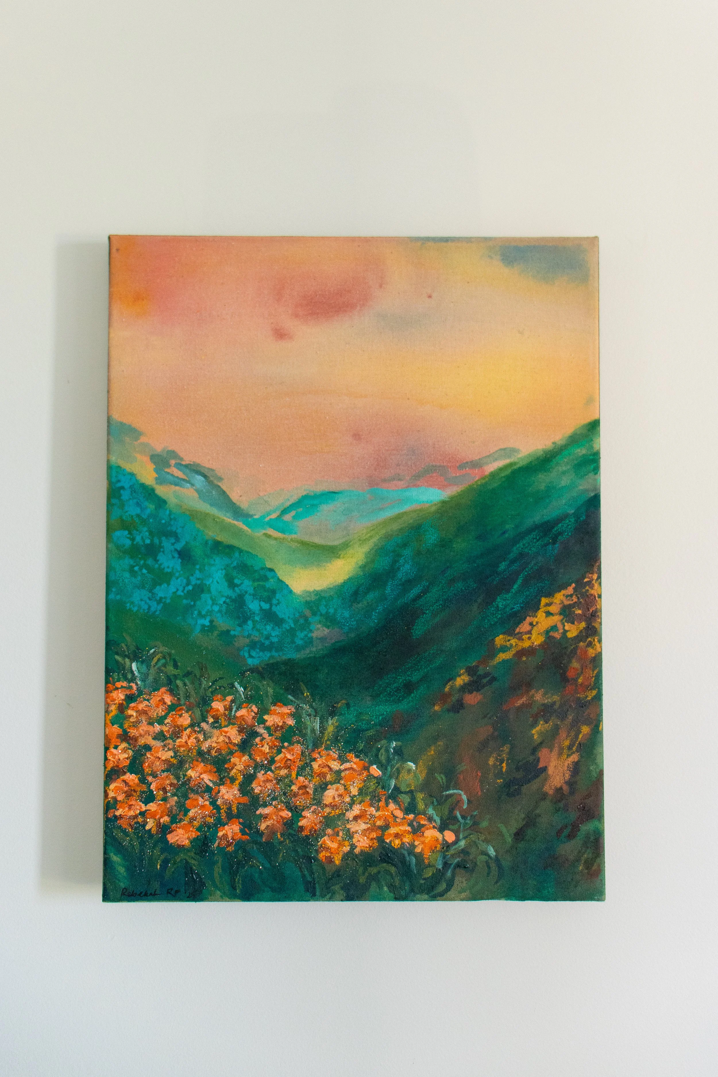“An Awakening of Vastness II” Water-soluble oil paint, acrylic, and oil pastel on stretched cotton
