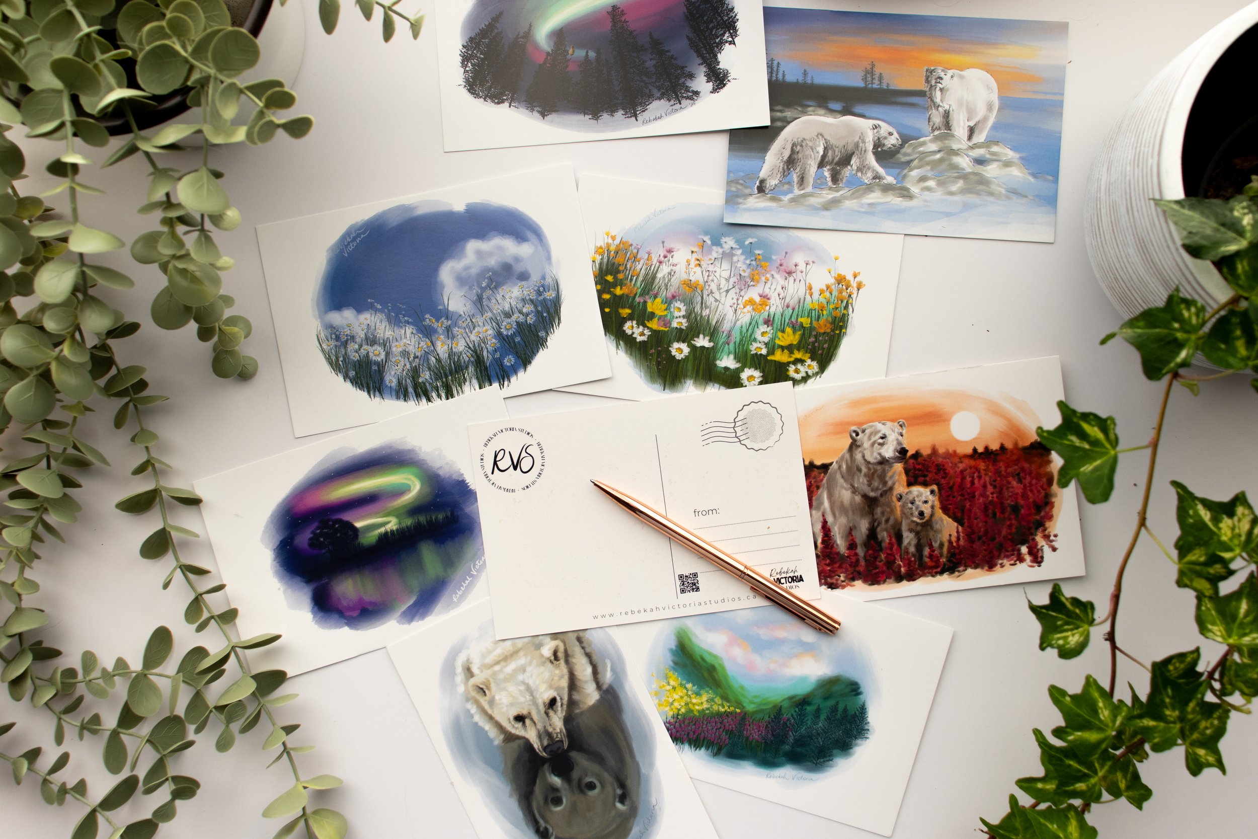 Arctic & Prairie: The Full 8 Art Postcard Collection: 4 x 6 High-quality art postcard. Frameable. Matte finish.