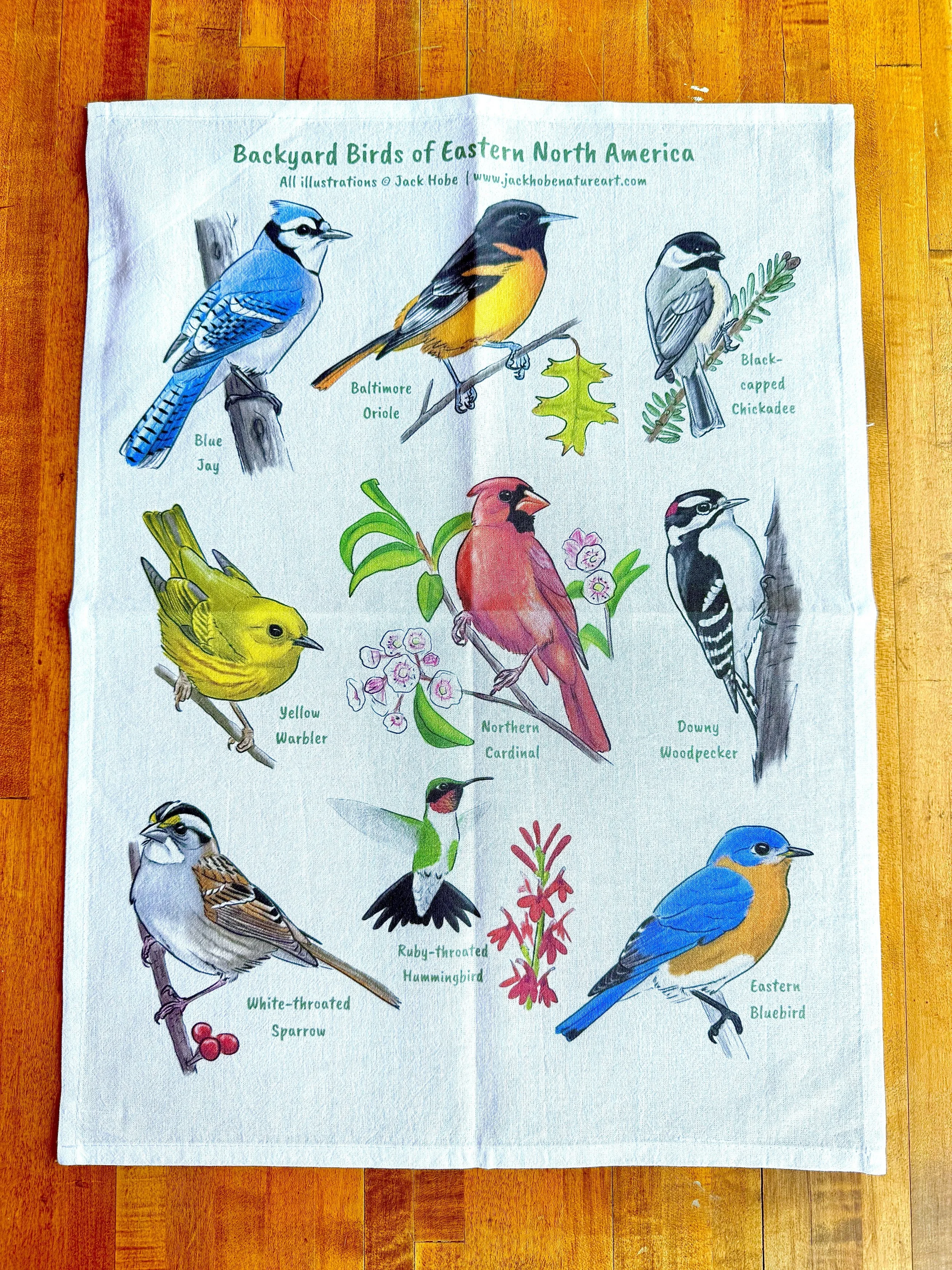 Backyard Birds Flour Sack Tea Towel