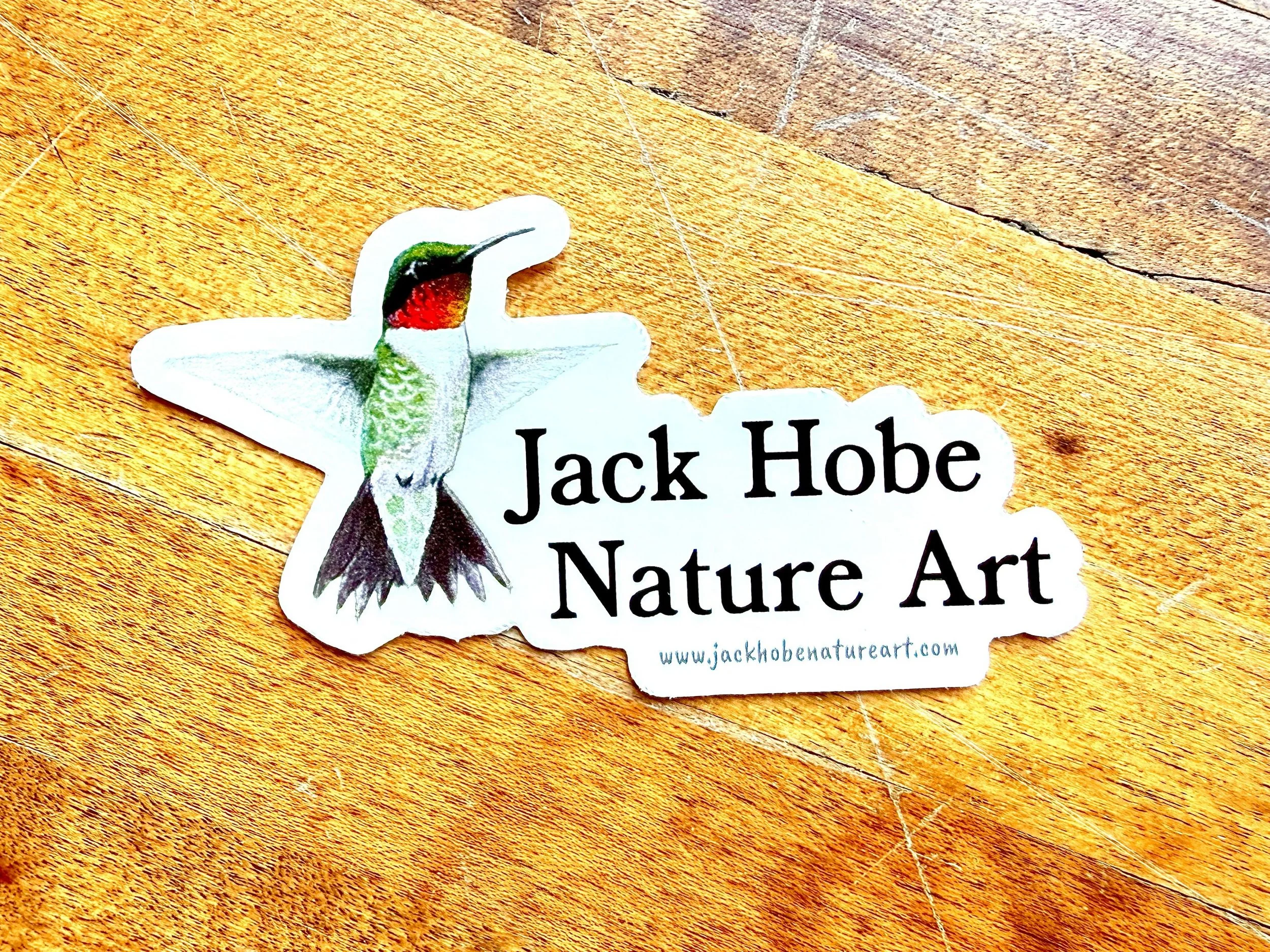 Ruby-throated Hummingbird Logo Vinyl Sticker