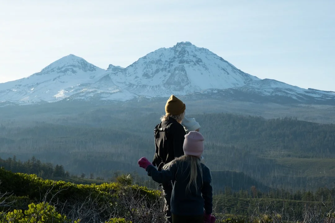 Hiking a trail we found while camping in our travel trailer in Sisters, OR.