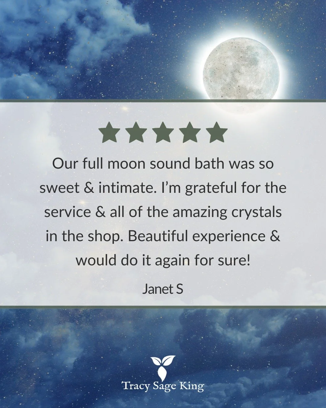 Our Full Moon gatherings are more than just a moment to pause. They&rsquo;re a chance to reconnect with your body, your breath, and your inner knowing.

Guided by sound and intention, these ceremonies create space for clarity, release, and quiet tran