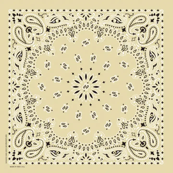 Cotton Bandana- Beige Paisley