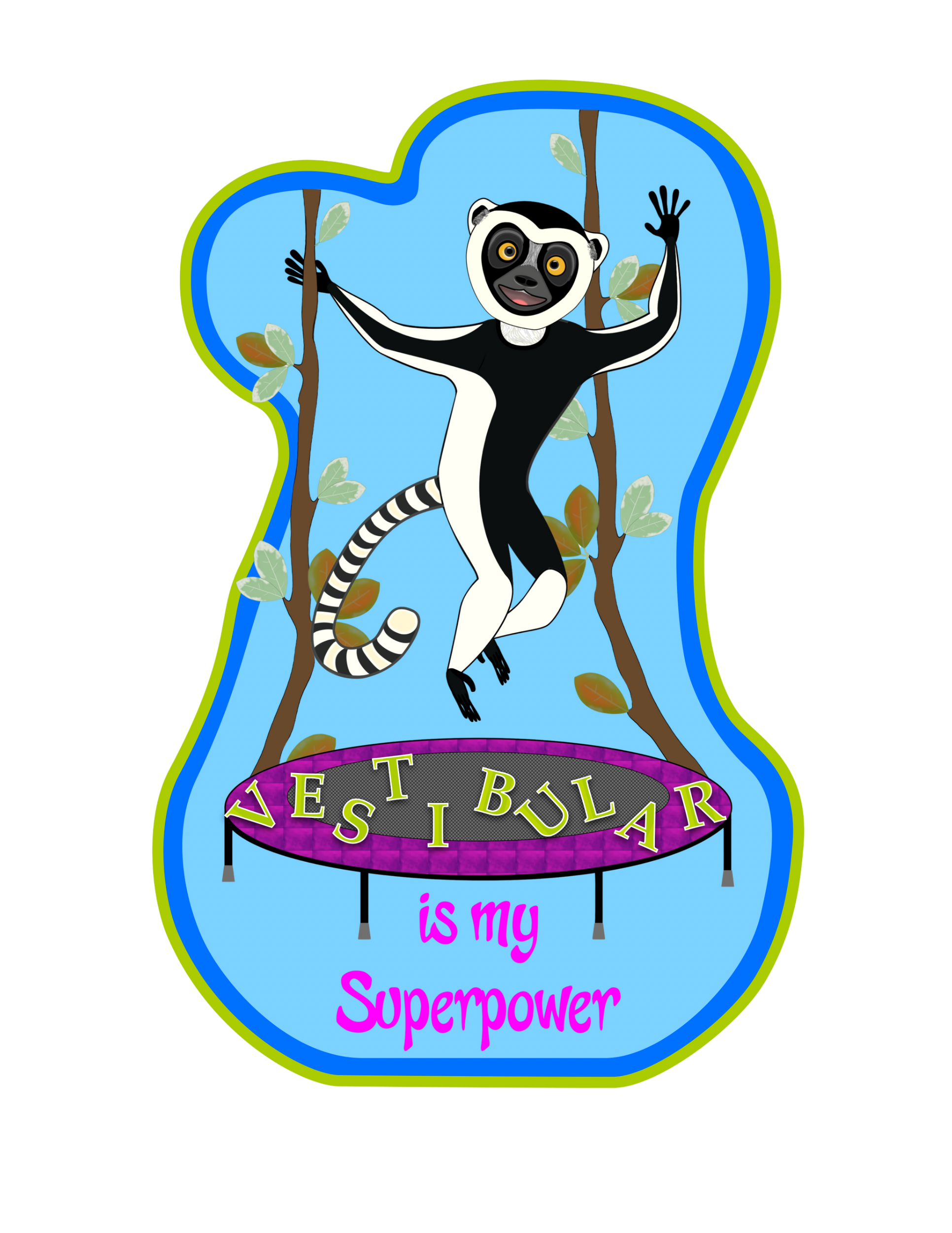 Monkey Wonky Shape - Super Sense is Vestibular - 2"