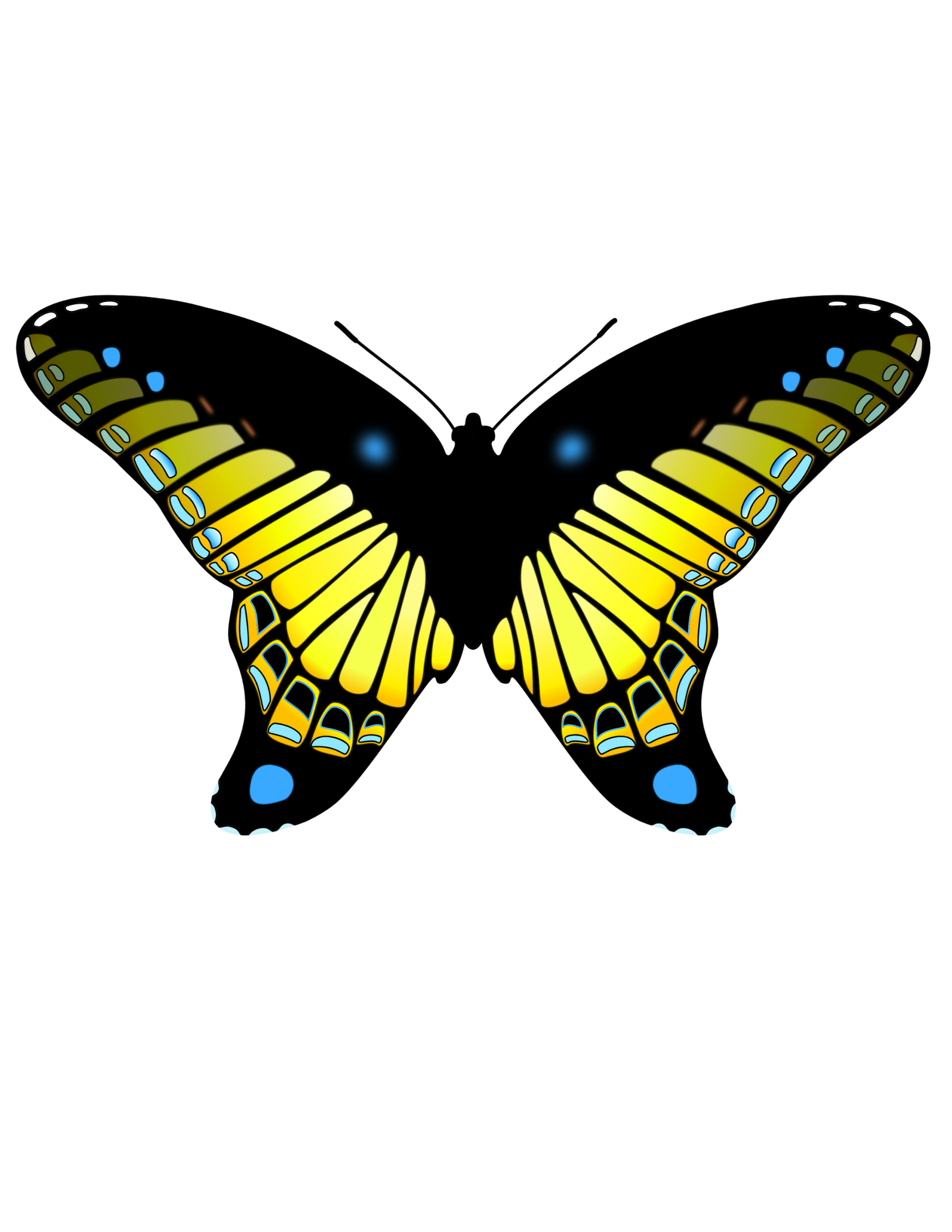 Butterfly - Yellow - 2"