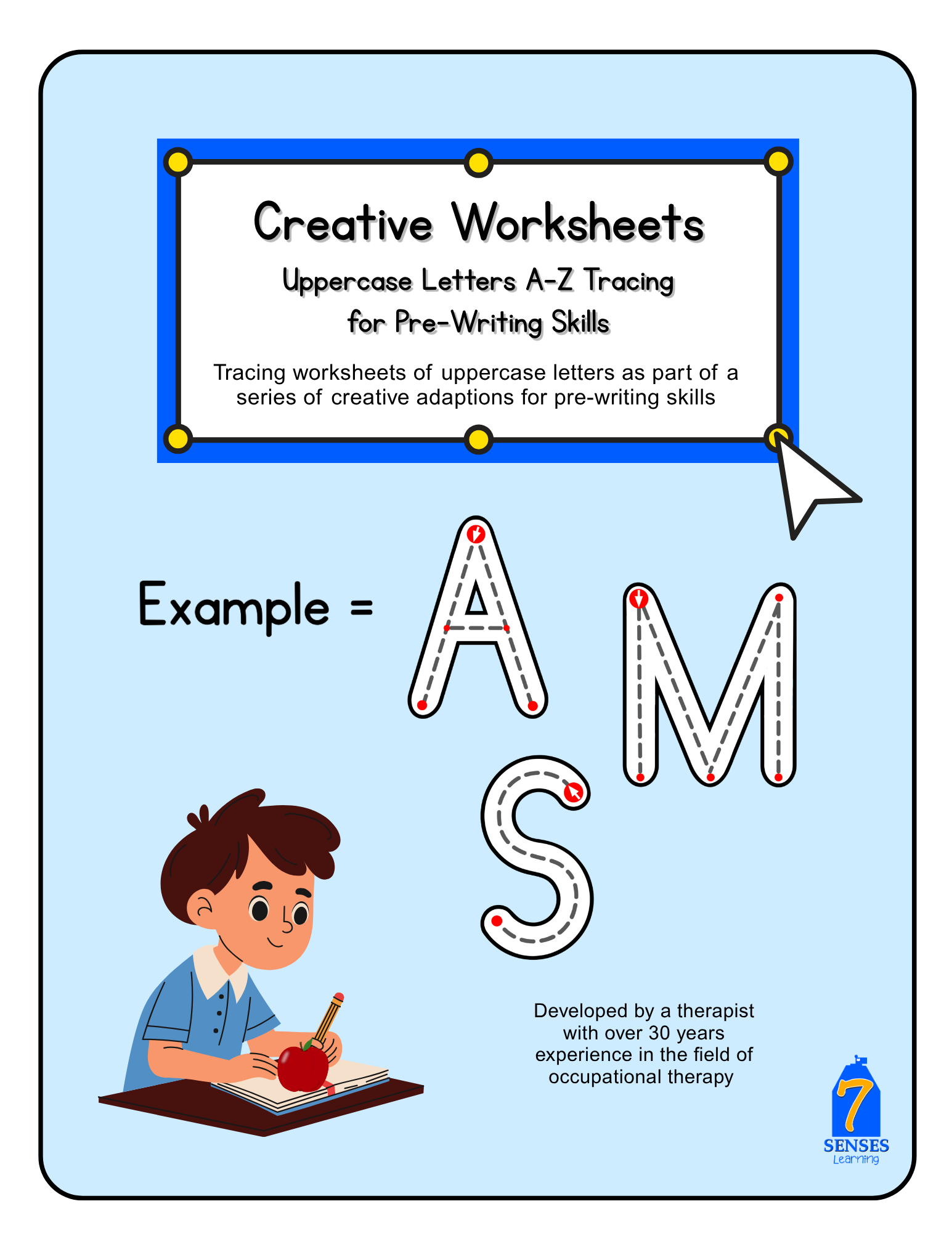 Uppercase Letters A-Z Tracing Worksheets