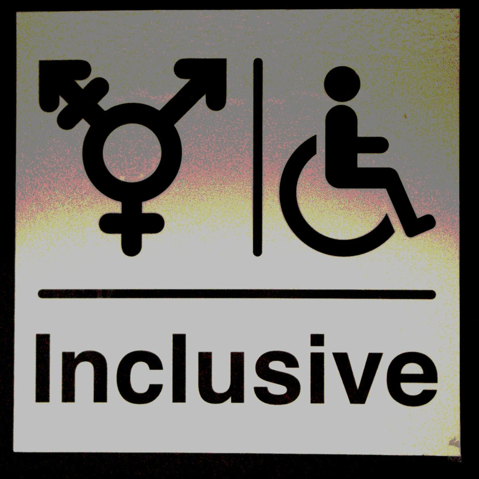 Inclusive sign with gender and disability symbols