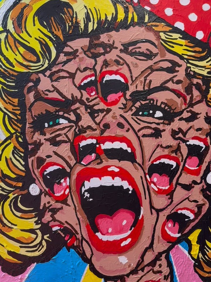 Mouth Full of Chaos
36x48
Acrylic
- Steve Camillone

View Steve&rsquo;s full collection in The Cleaners&rsquo; online gallery. Link in bio. 

#gallery #artgallery #painting #acrylic