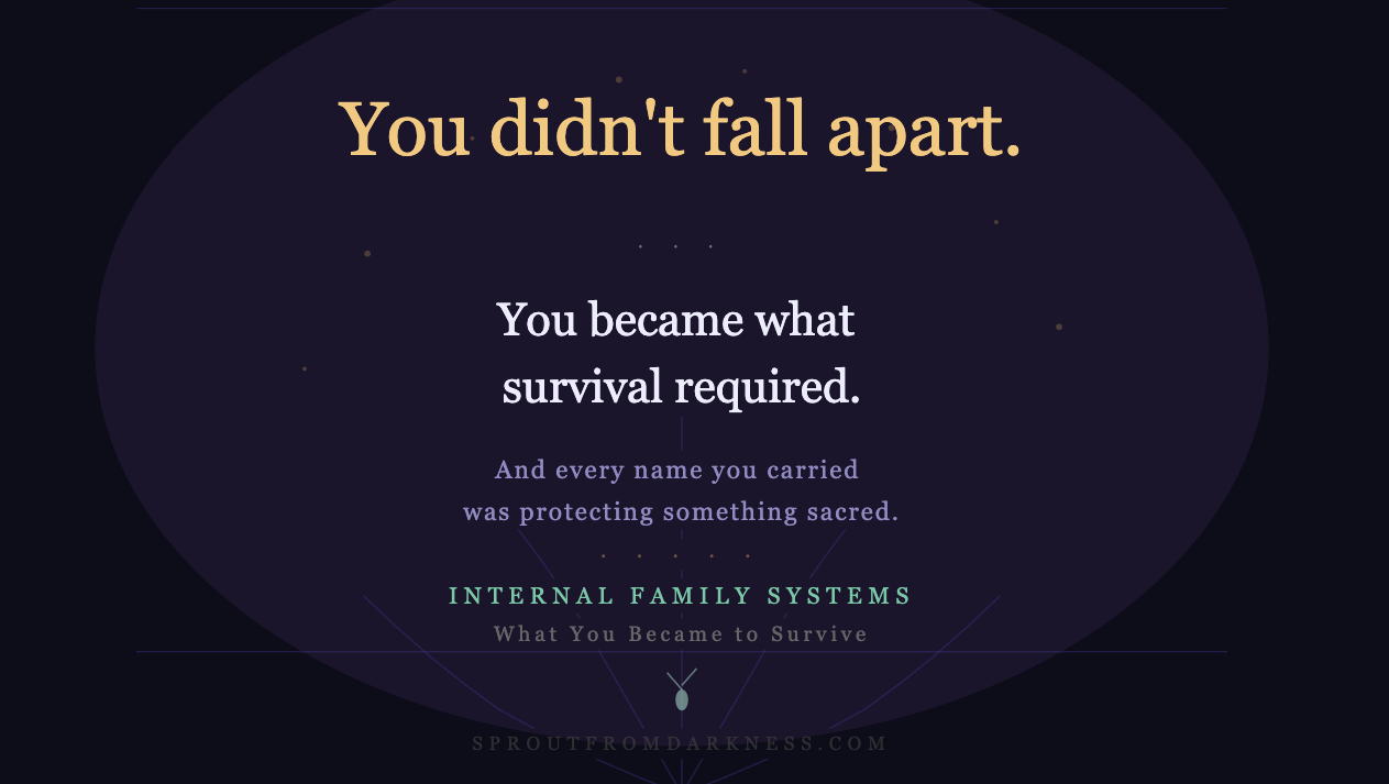 Internal Family Systems. What you became to survive.