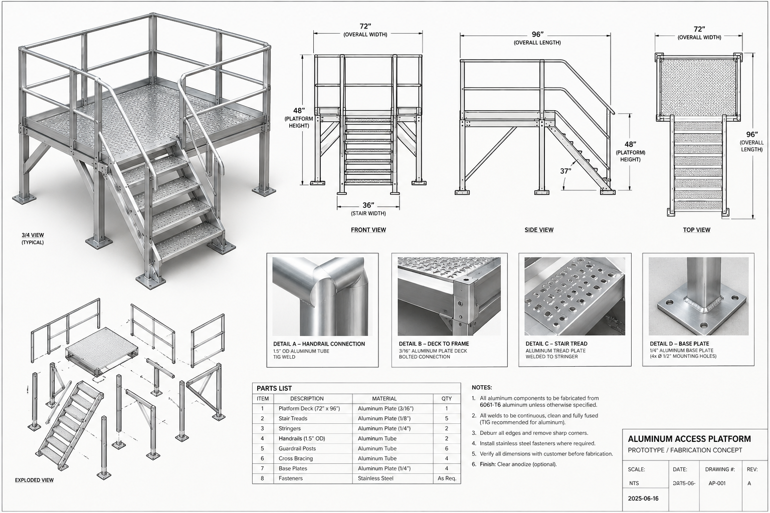 aluminum fabrication prototype
