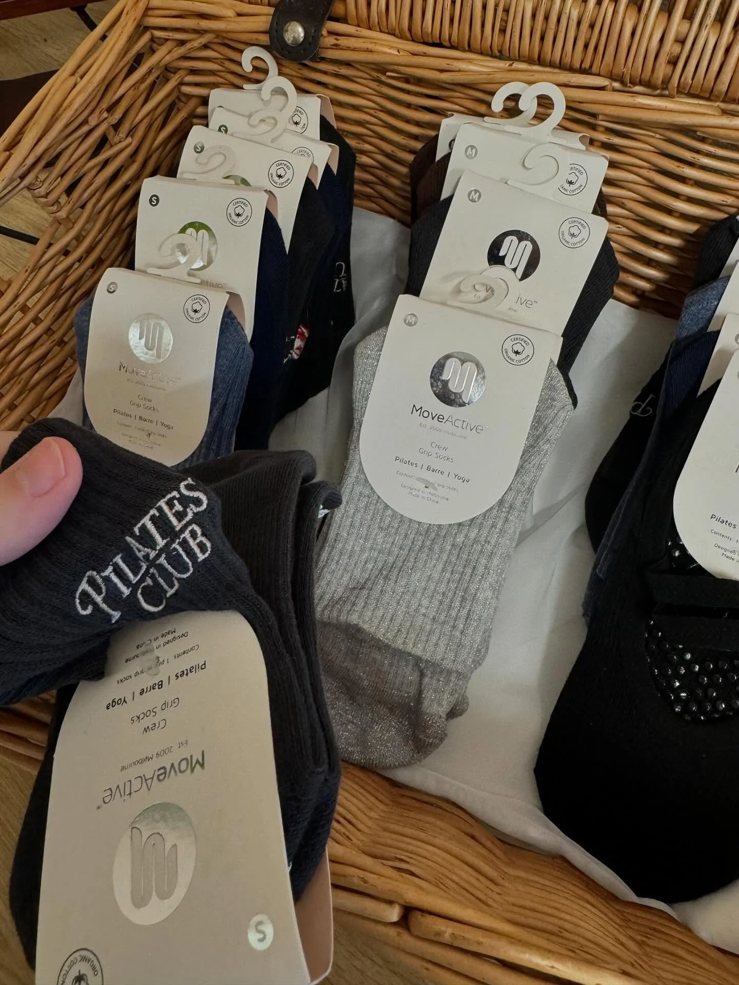 Sock Refresh Alert 🚨 I would like every pair, there’s faded denim, cowboy hats and the Pilates Club motif in brown and ink! Limited availability £12 cash or card at the studio #reformerpilates #reformerstudio #reformerclass #reformerpila