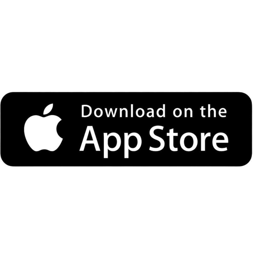 Black badge with white Apple logo and text reading 'Download on the App Store'