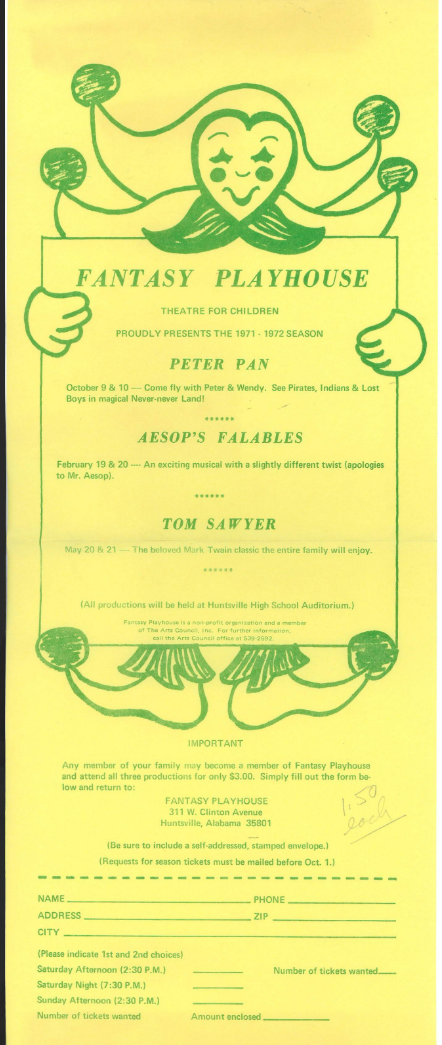 Season Ticket Ordering Sheet (1971)