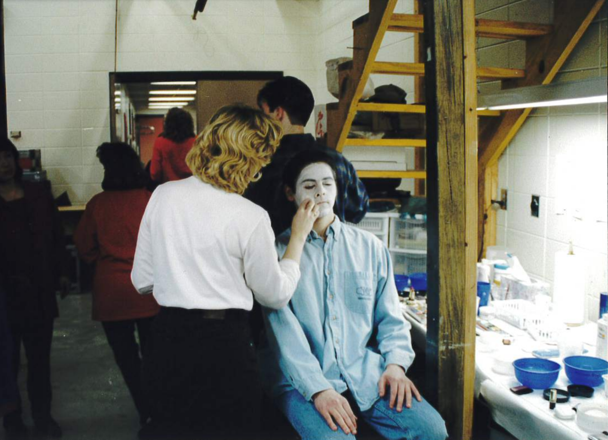 Behind the Scenes: Actor in Makeup Chair for "A Christmas Carol" (1990s)